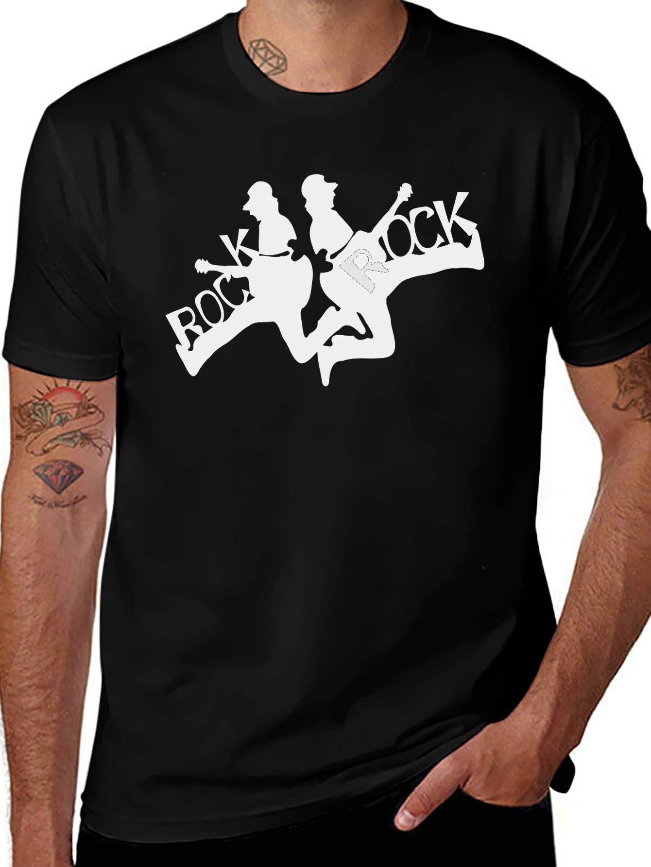 Variant 26 of Rock On Black Graphic T-Shirt