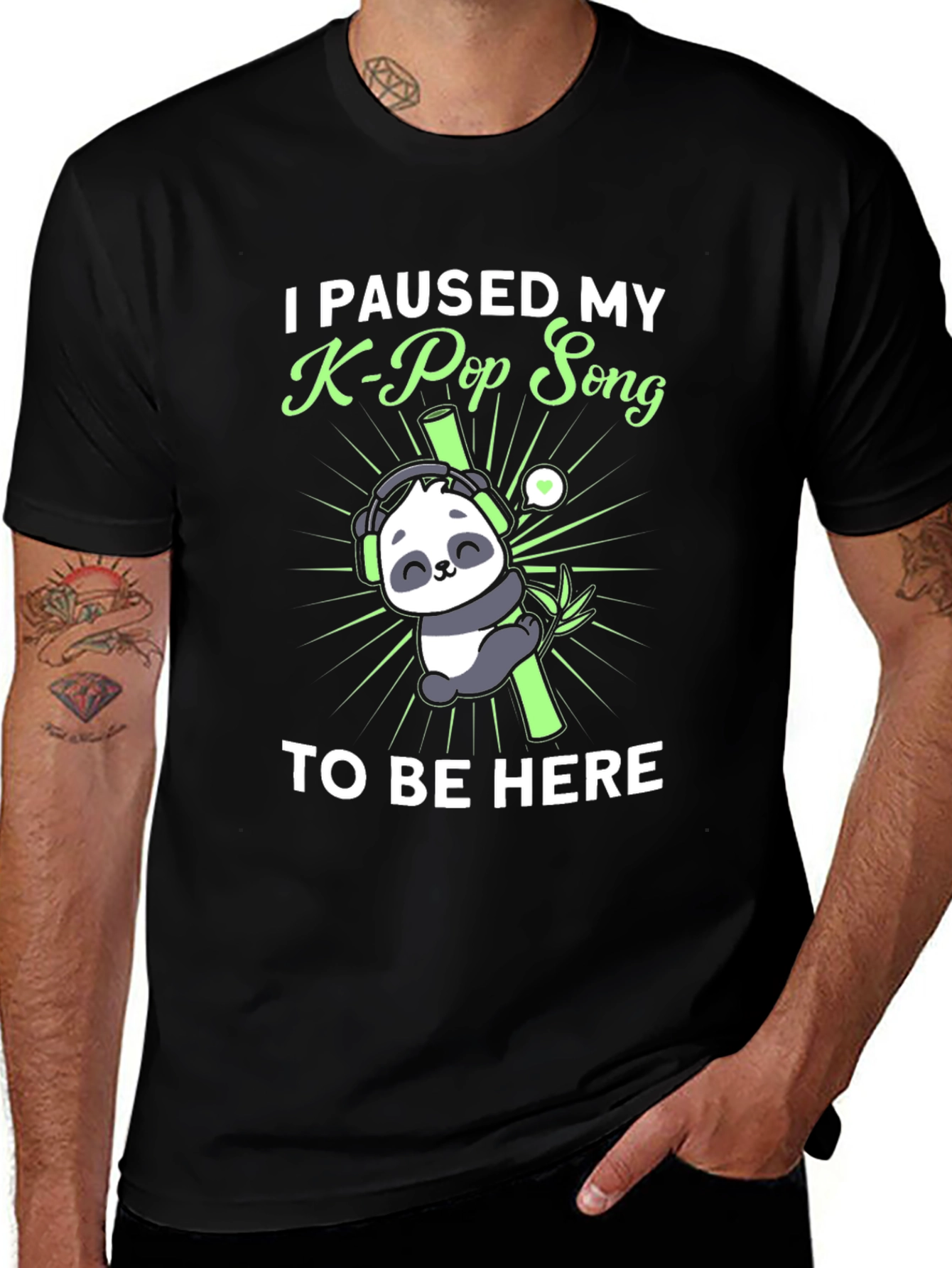 Variant 25 of K-Pop Panda T-Shirt Funny Music Lover Tee