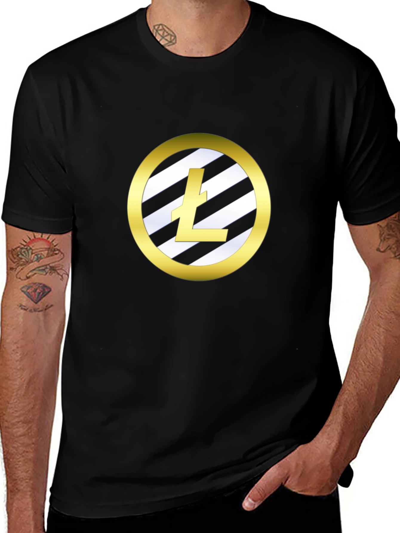 Variant 25 of Crypto T-Shirt Litecoin Logo Black Tee