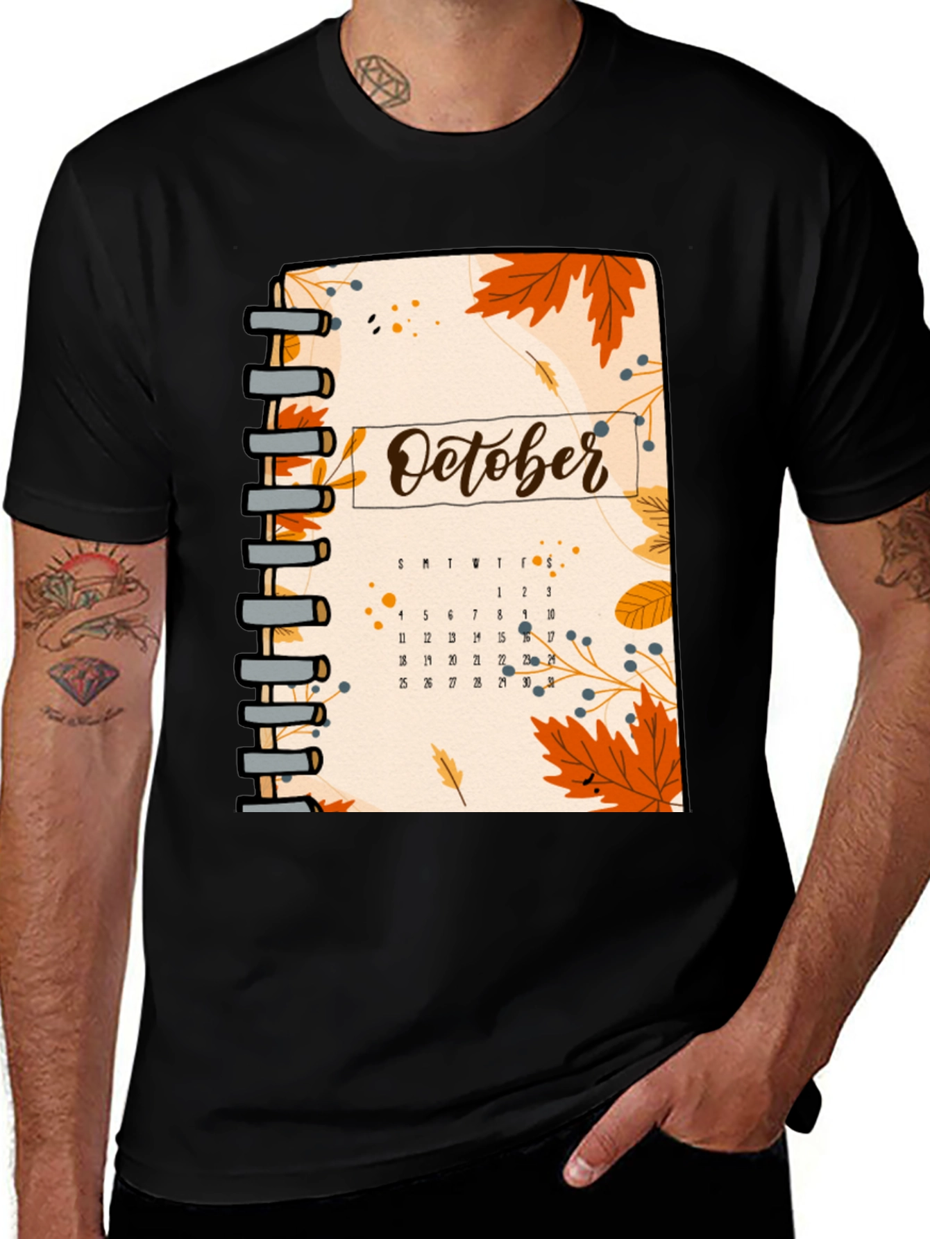 October Calendar Graphic T-Shirt