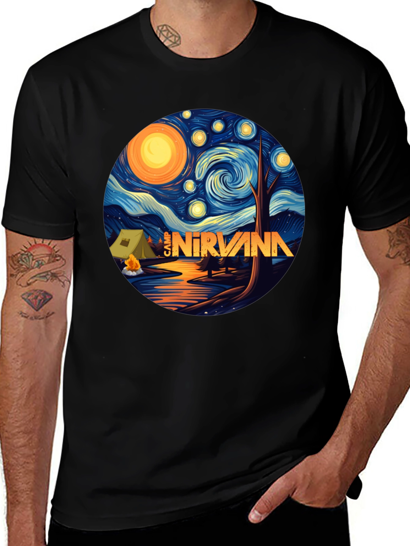 Variant 14 of Camp Nirvana Starry Night T-Shirt