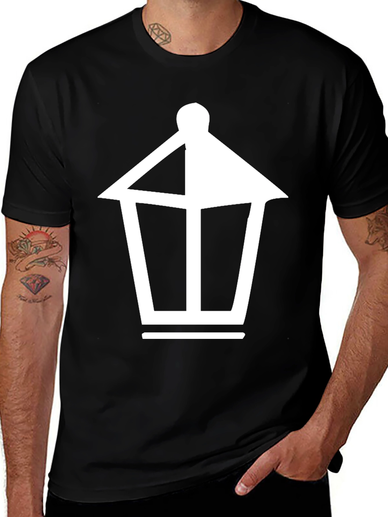Variant 28 of Black T-Shirt with Lantern Graphic