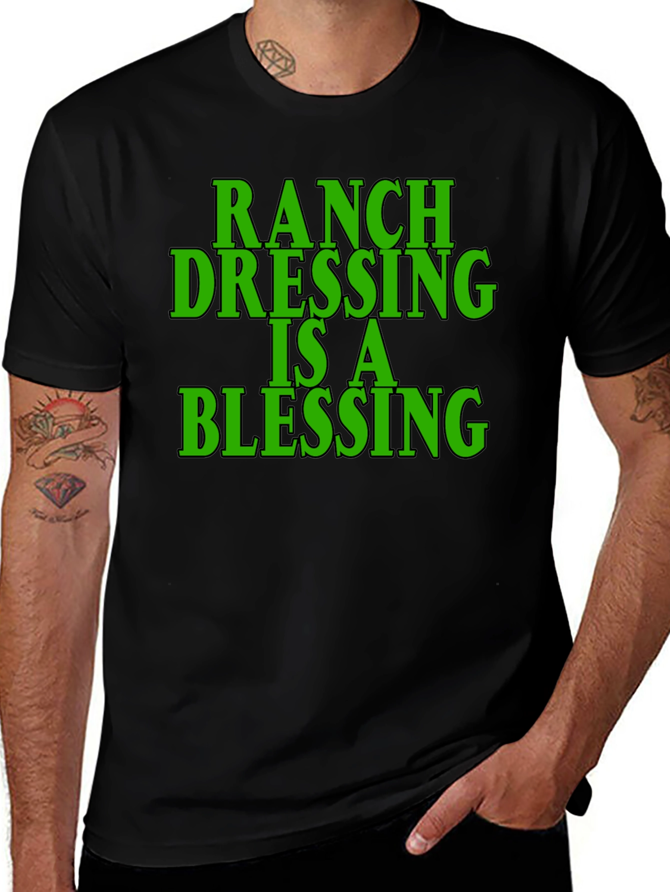 Variant 16 of Ranch Dressing Blessing Black T-Shirt