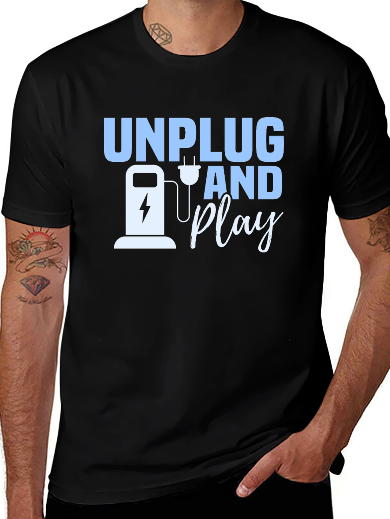 Variant 15 of Unplug and Play EV Charging T-Shirt