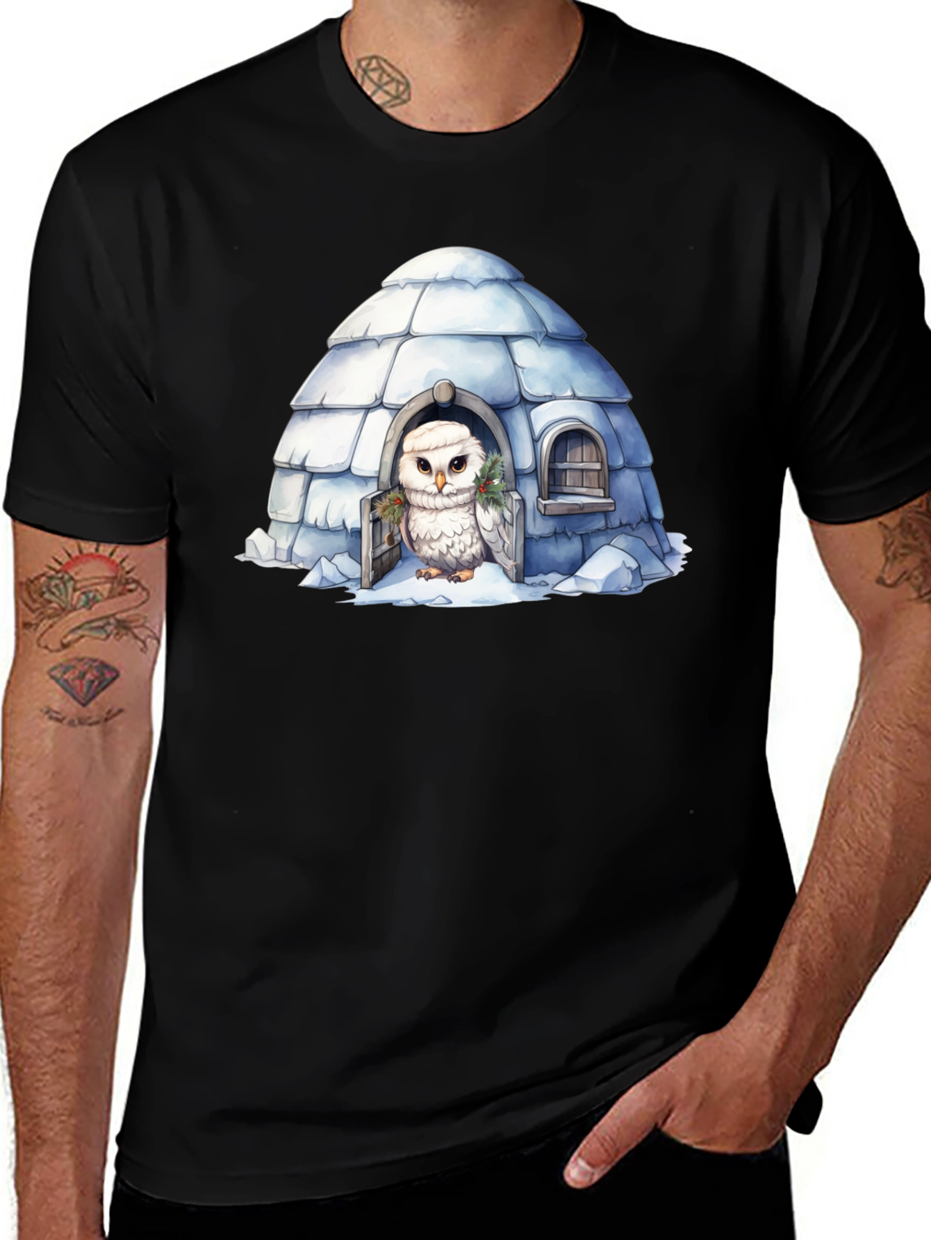 Variant 13 of Igloo Owl Graphic Tee - Unique Design