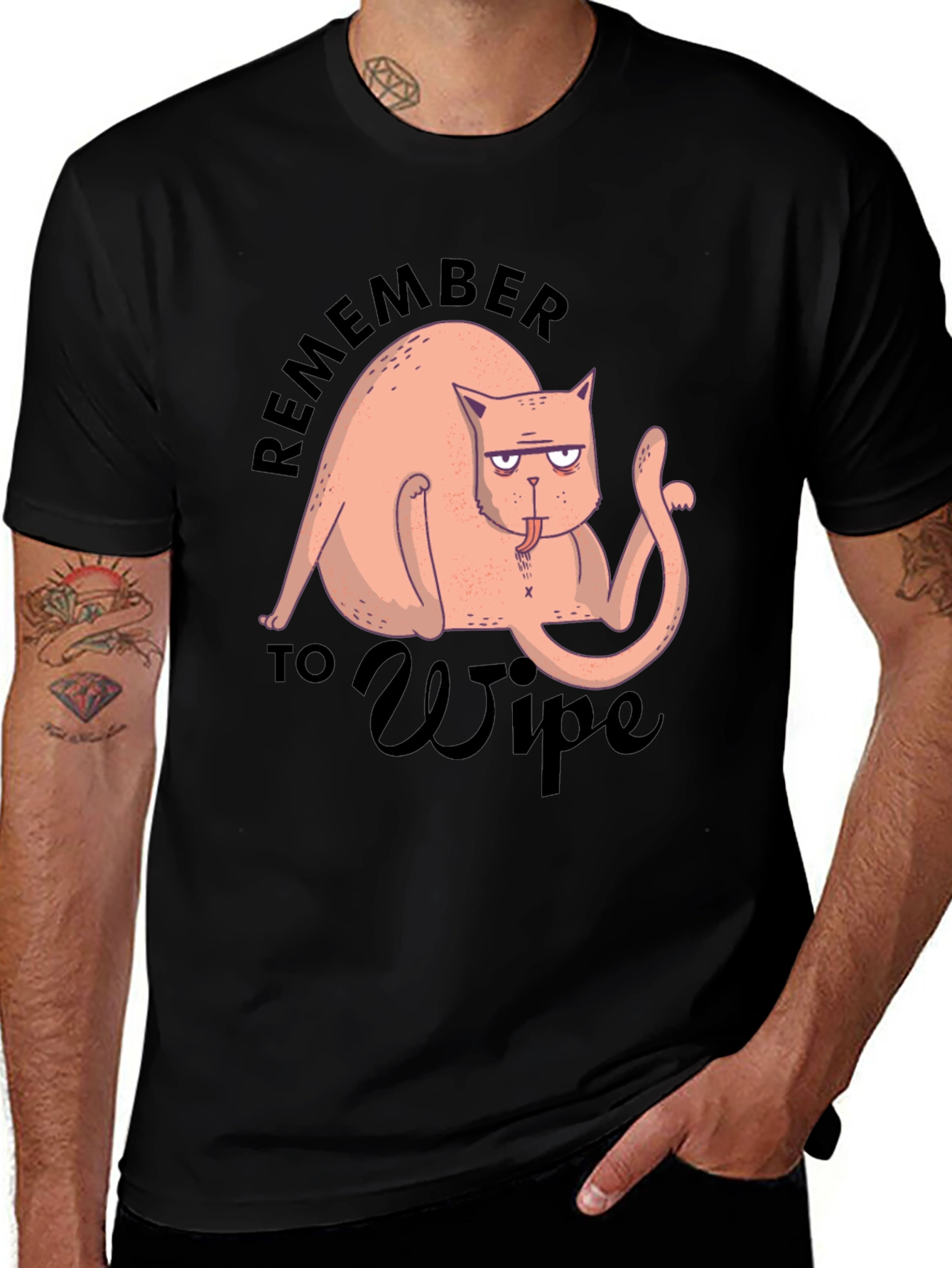 Variant 21 of Funny Cat T-Shirt - Remember to Wipe