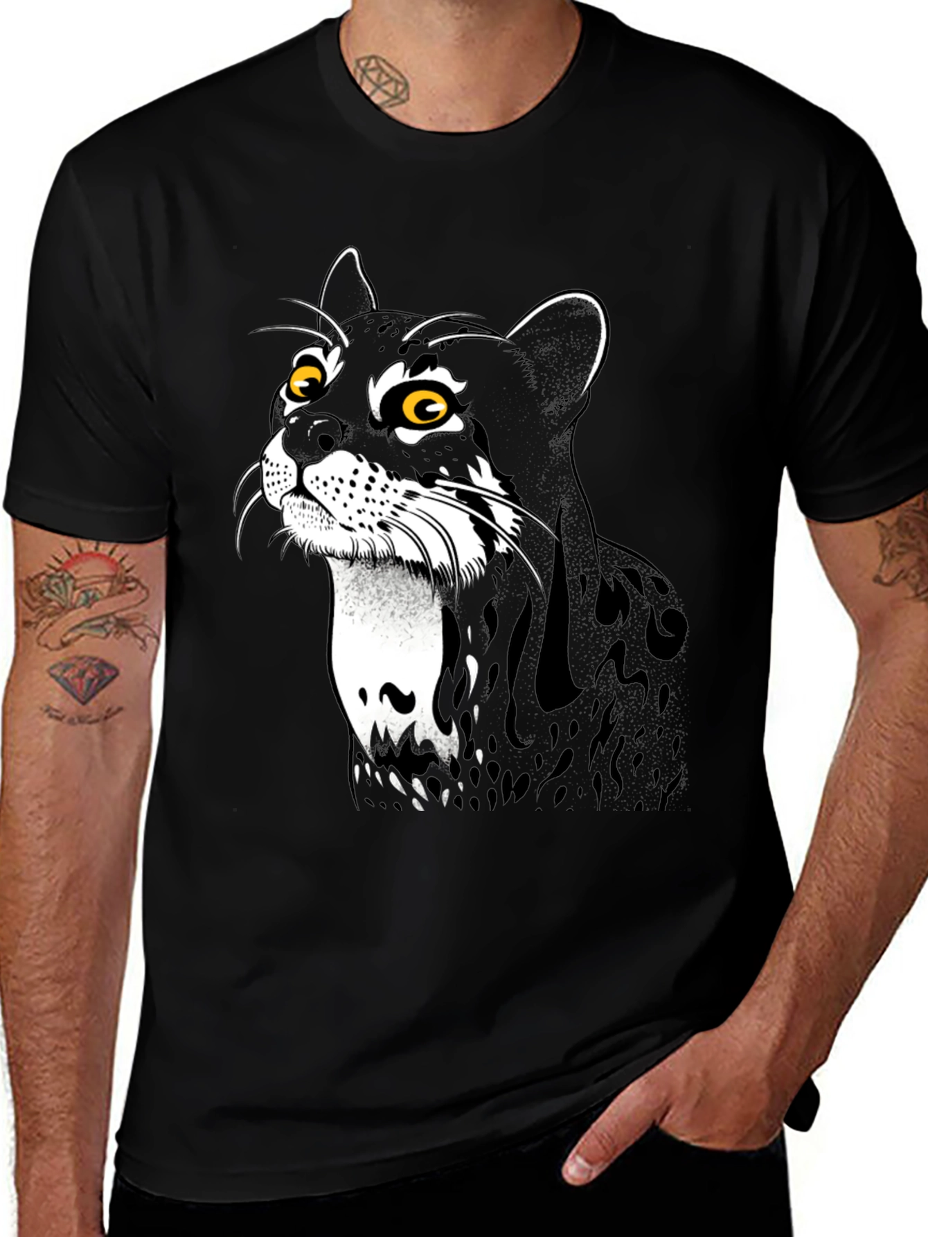 Variant 21 of Cool Cat Graphic Tee - Black