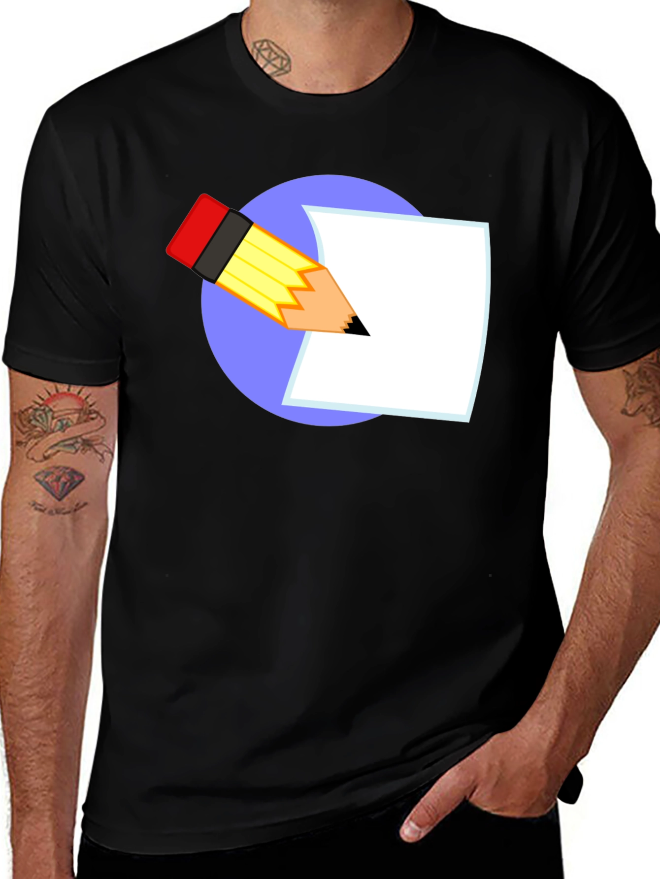 Pencil & Paper Graphic T-Shirt - Black