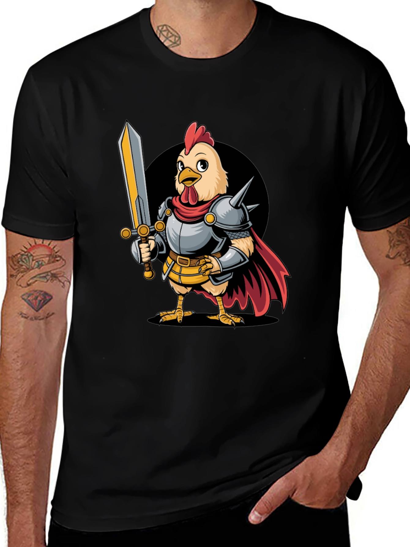 Variant 3 of Knight Chicken T-Shirt - Funny Graphic Tee
