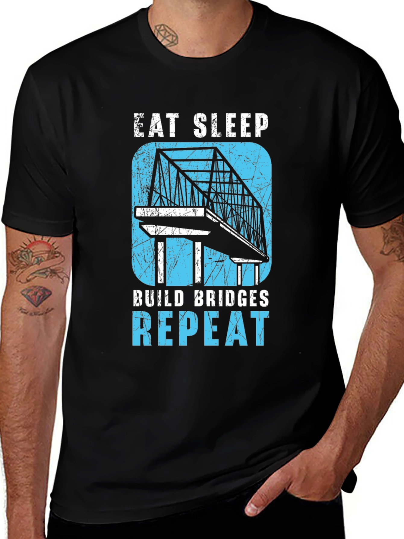 Eat Sleep Build Bridges T-Shirt