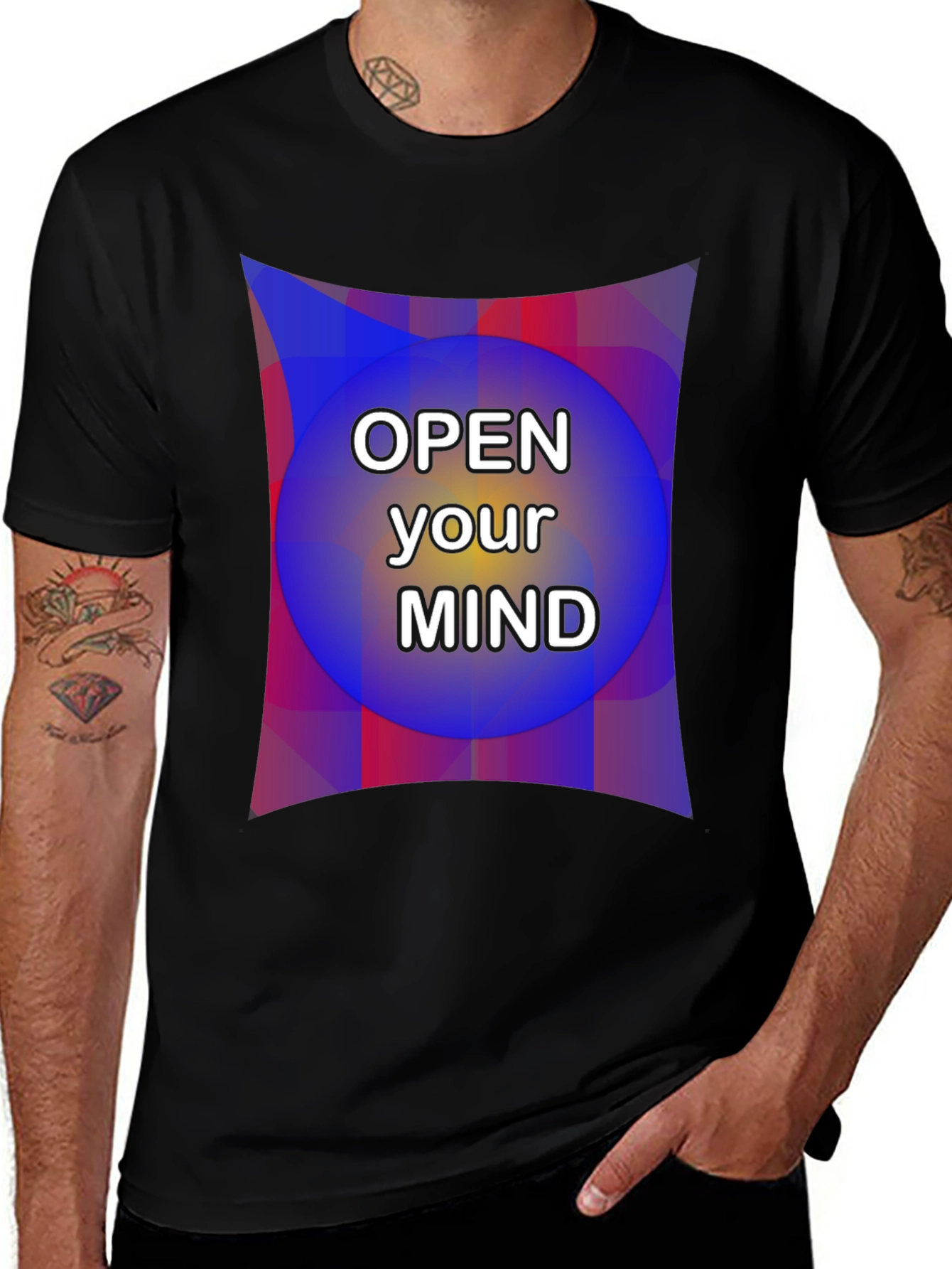 Variant 6 of Open Your Mind Graphic Tee - Unisex Black T-Shirt