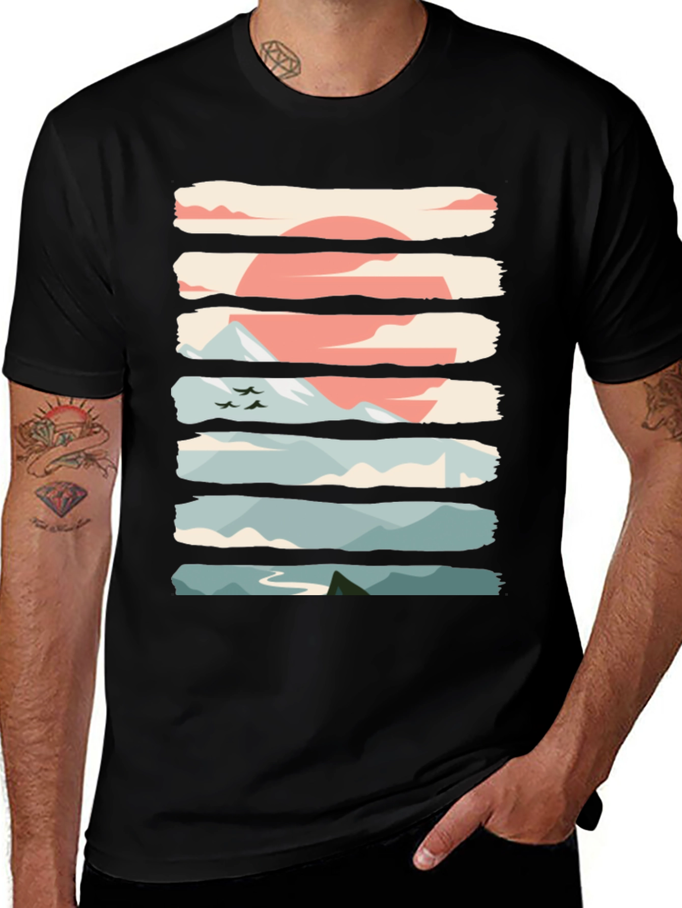 Variant 29 of Nature Graphic T-Shirt - Mountain Sunrise