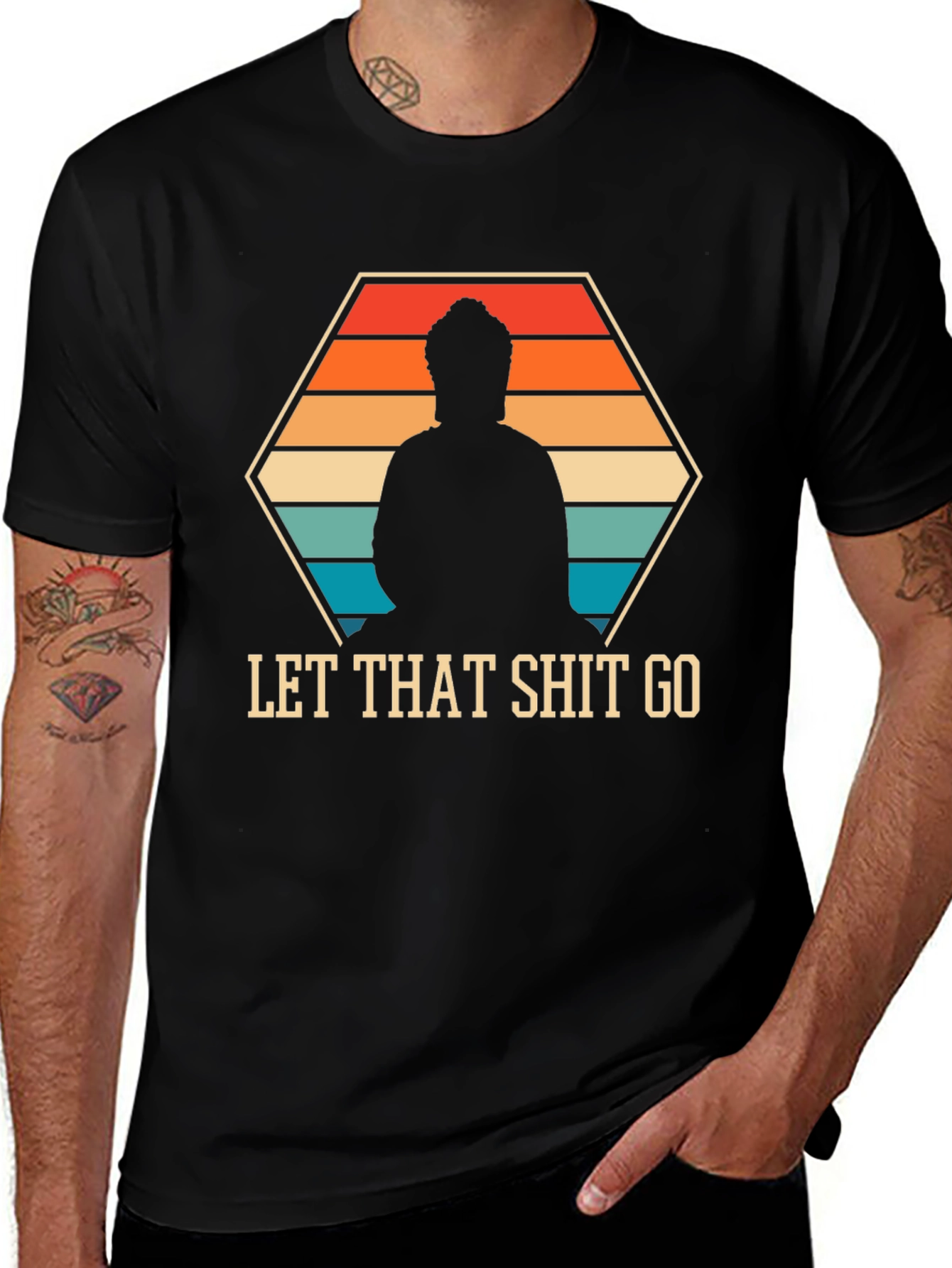 Variant 12 of Let That Shit Go T-Shirt - Buddha Silhouette