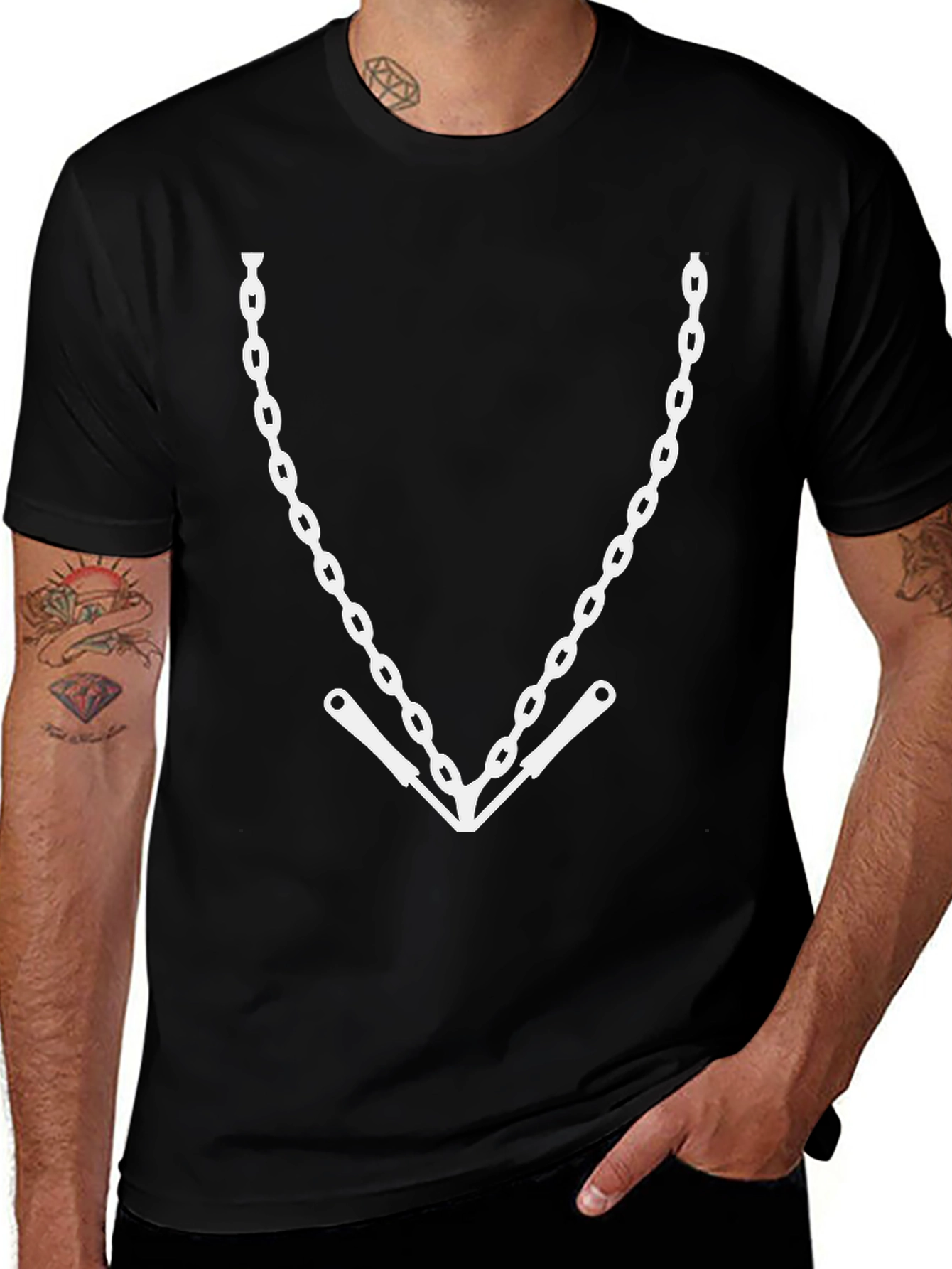 Variant 7 of Chain Graphic Crew Neck T-Shirt
