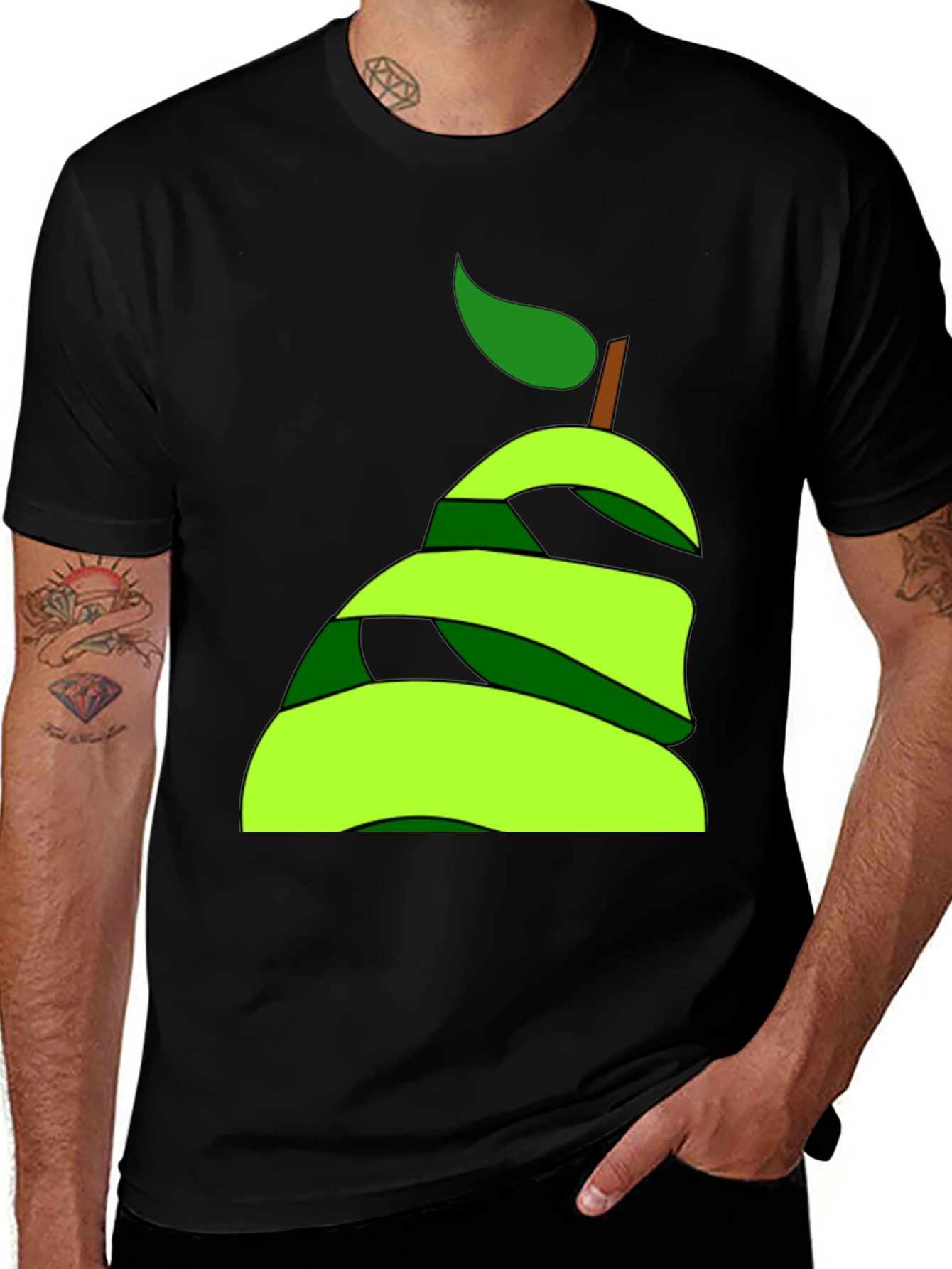 Variant 29 of Abstract Pear Graphic Tee - Modern Fruit Lover's Style