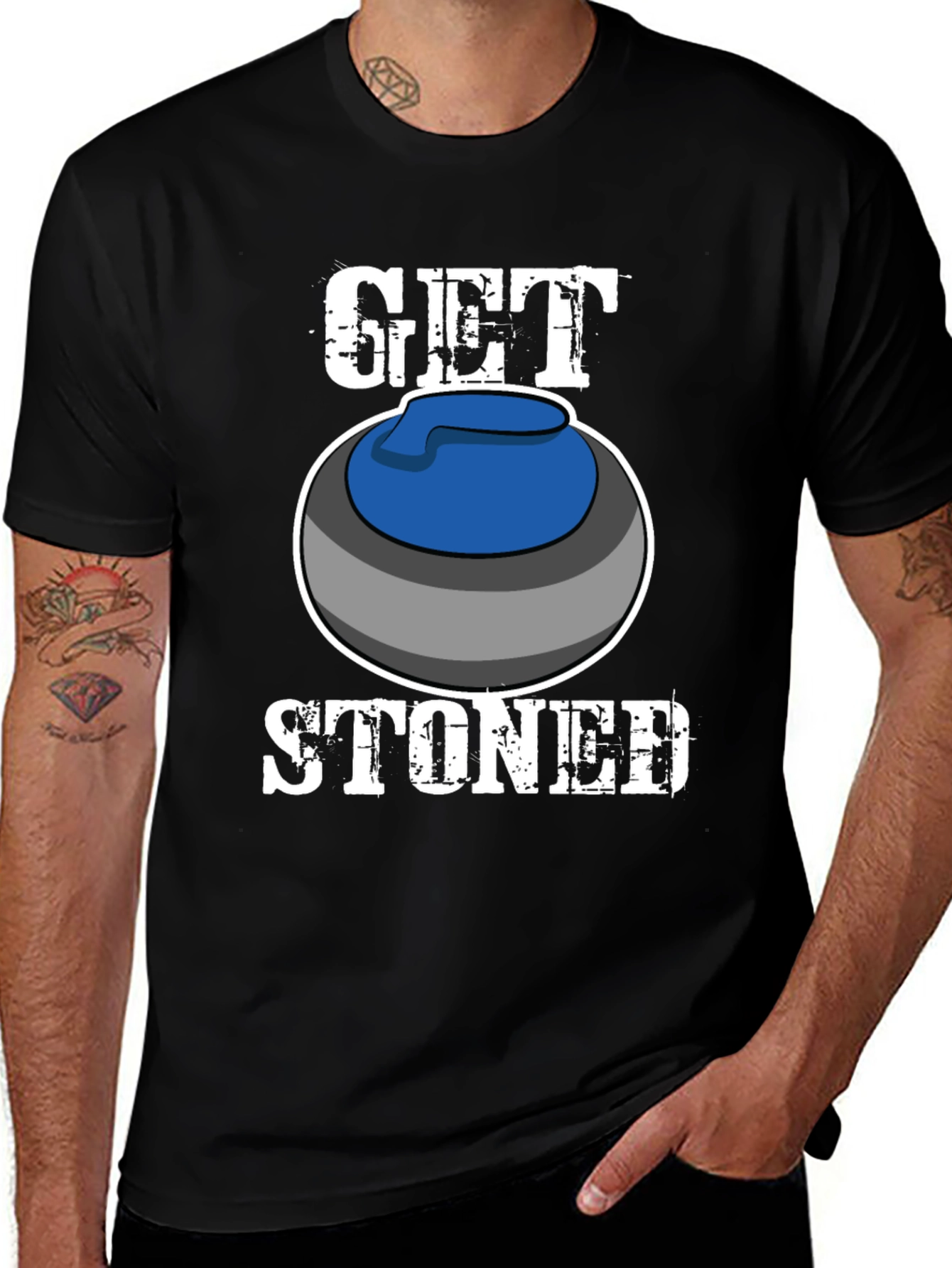 Variant 12 of Get Stoned Curling T-Shirt Funny Sports Tee