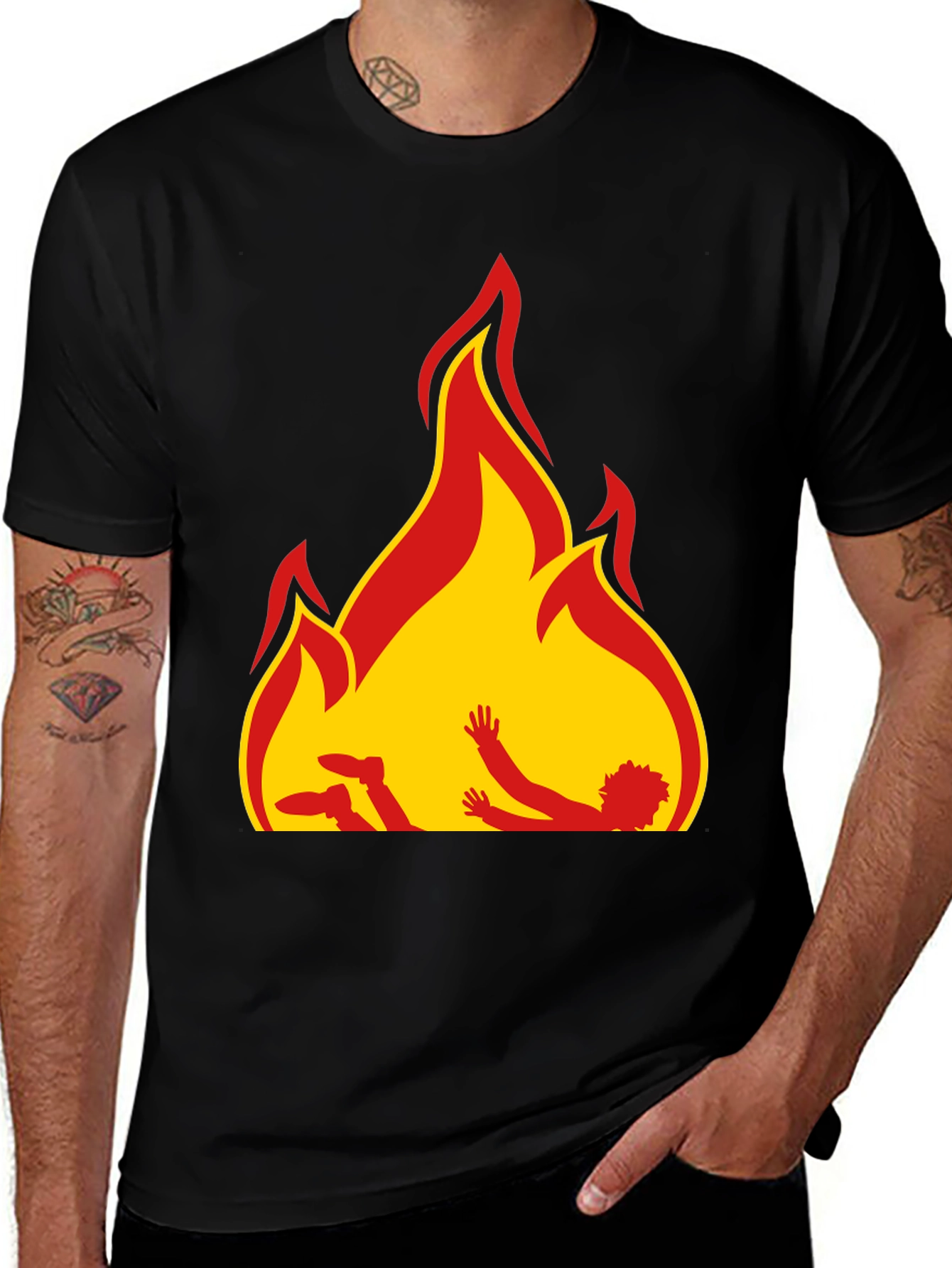 Variant 17 of Flame Graphic Black T-Shirt