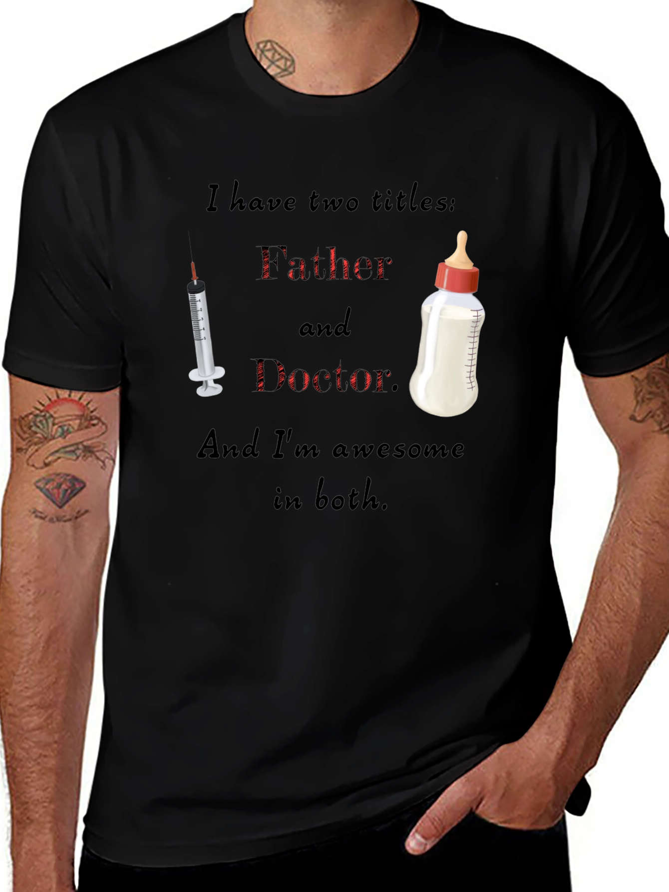Variant 14 of Dad Doctor T-Shirt: Two Titles, One Awesome Guy
