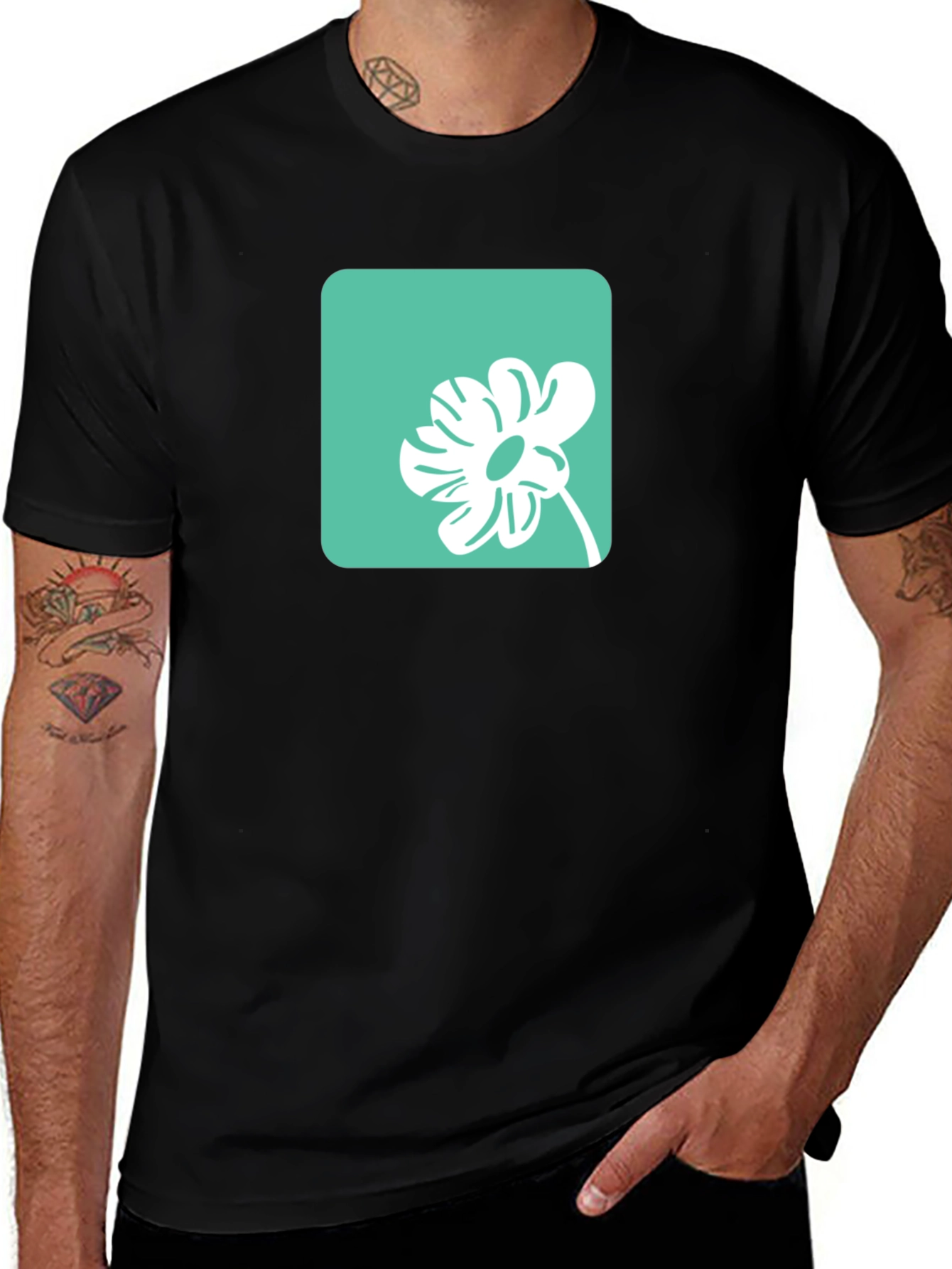 Variant 10 of Modern Flower Graphic Tee - Casual Style