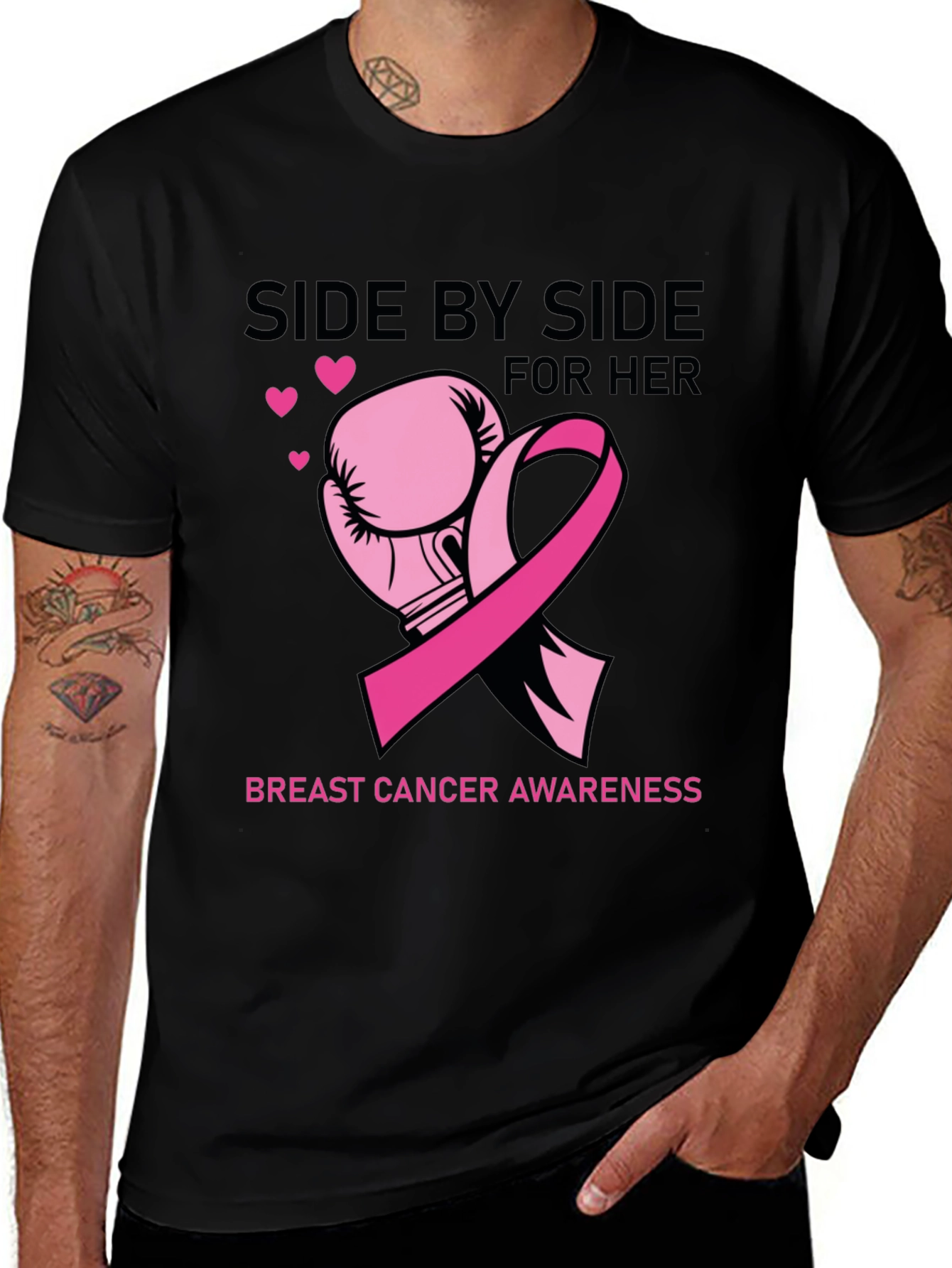 Side By Side for Her Breast Cancer Awareness T-Shirt