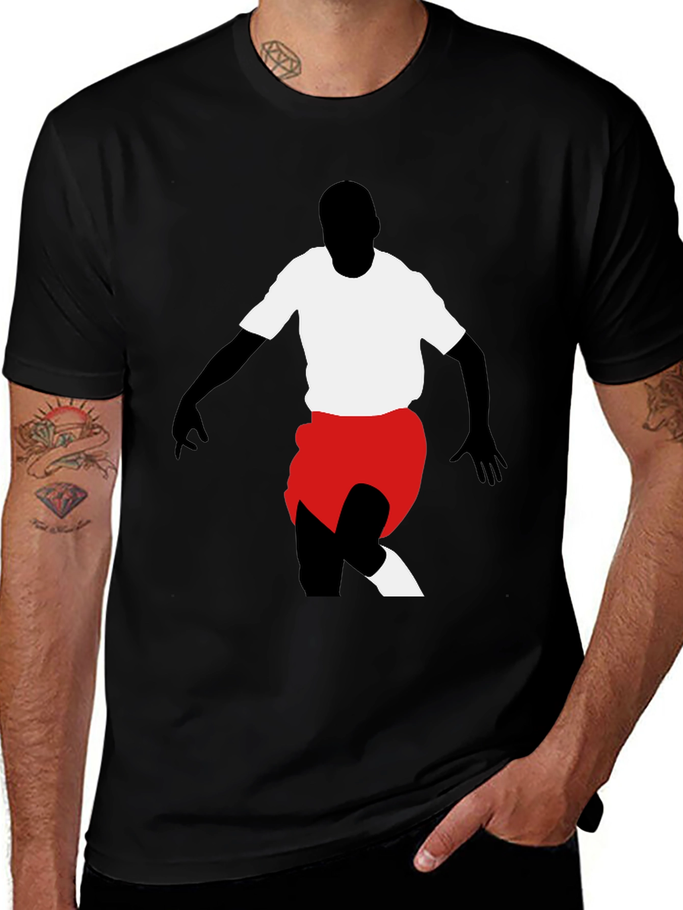 Variant 26 of Soccer Silhouette Black T-Shirt