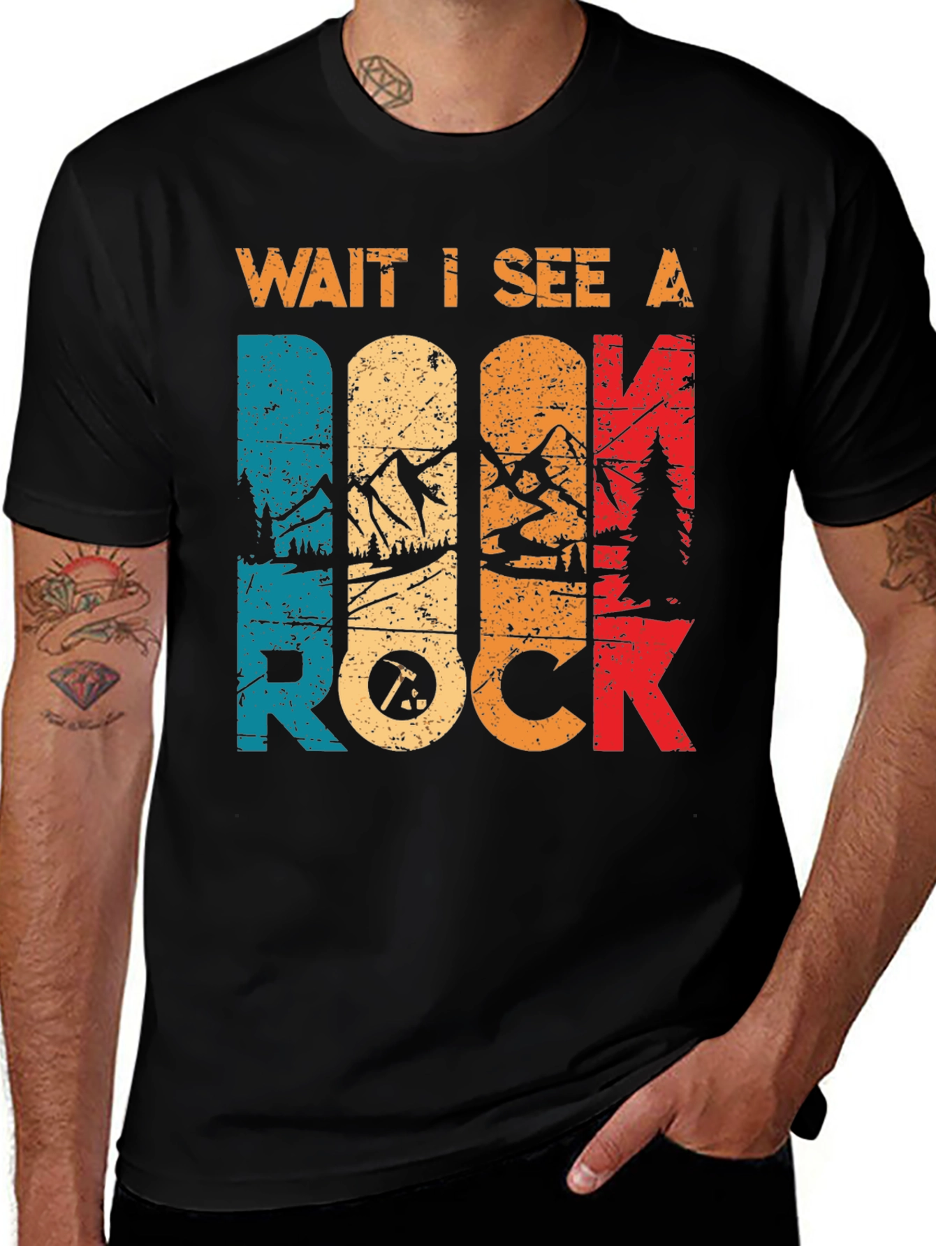 Variant 6 of Wait I See a Rock T-Shirt - Vintage Geology Design