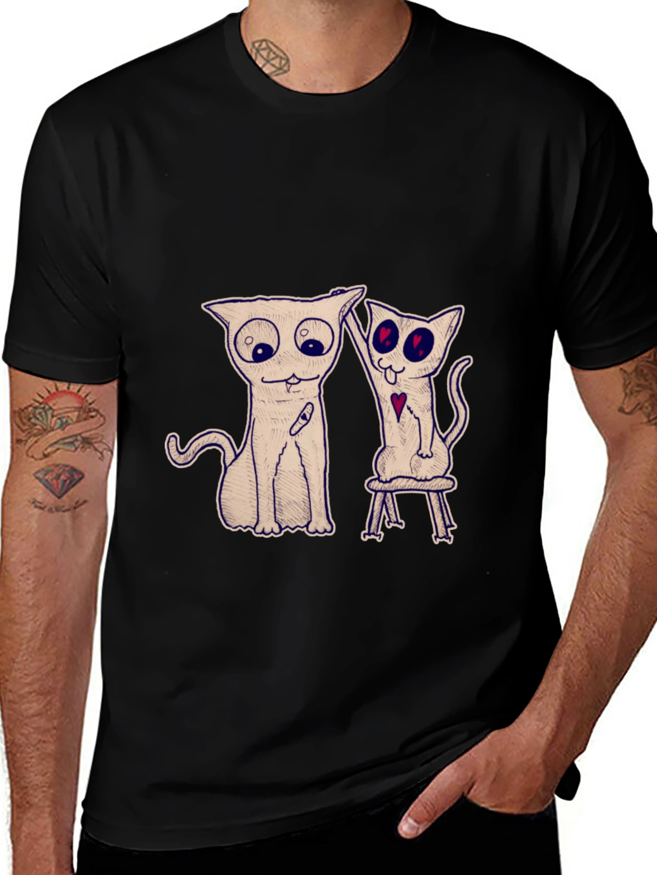 Variant 30 of Quirky Cat Graphic Tee - Unique Design
