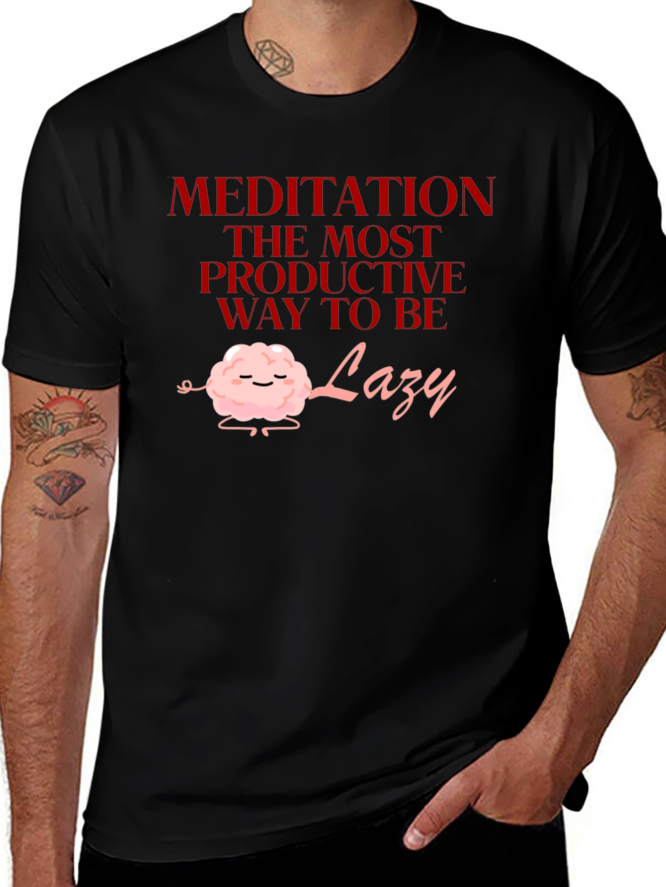 Variant 7 of Meditation Lazy T-Shirt Funny Graphic Tee