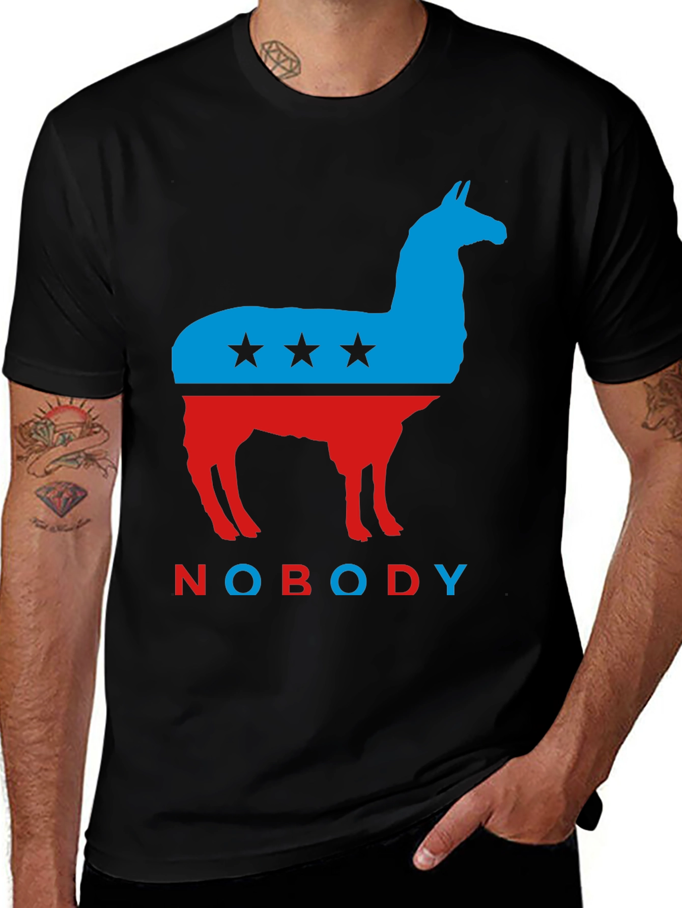 Variant 8 of Llama Nobody Graphic Tee - Patriotic Funny T-Shirt