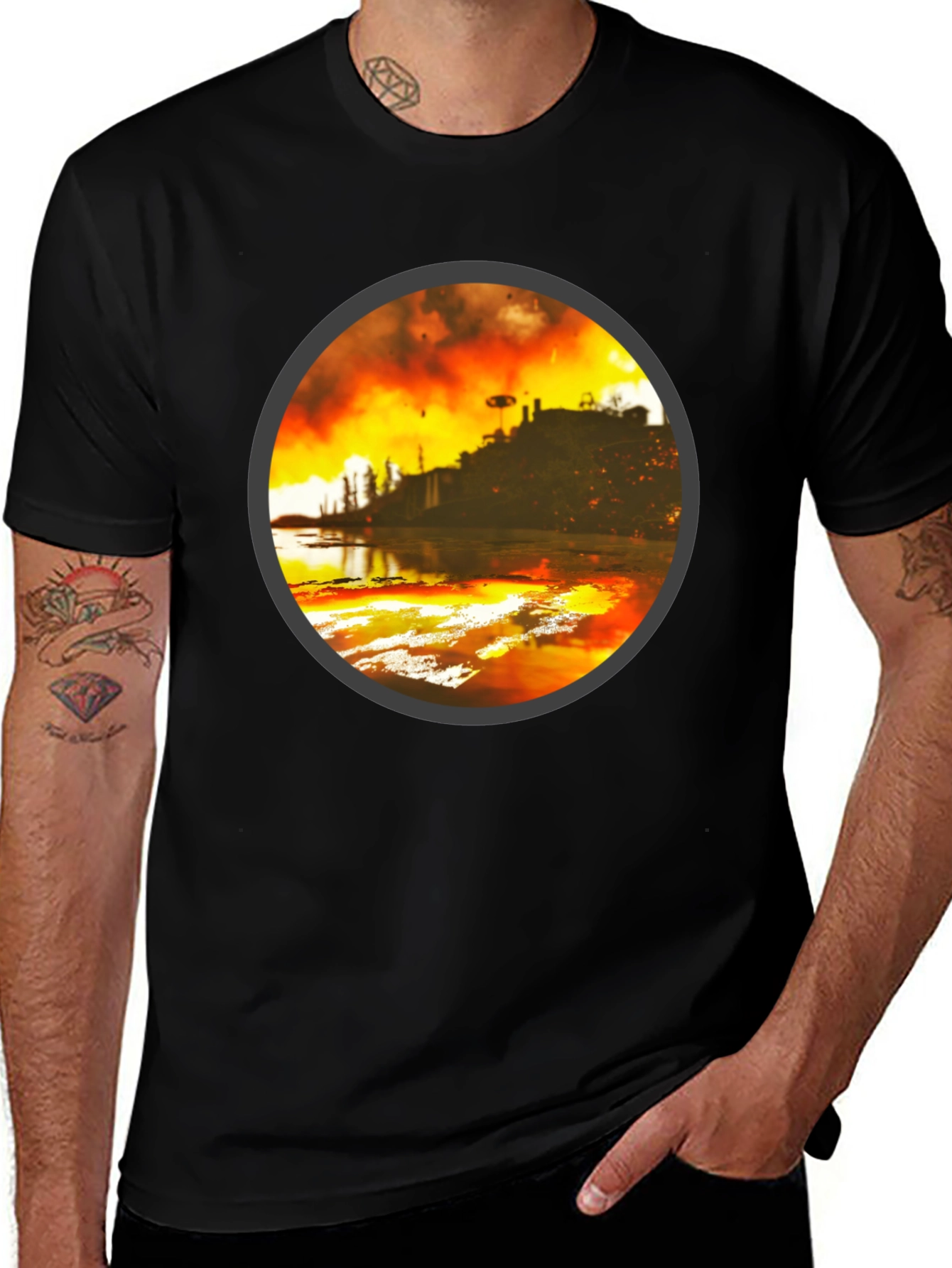 Variant 30 of Apocalyptic Cityscape T-Shirt - Bold Graphic Tee