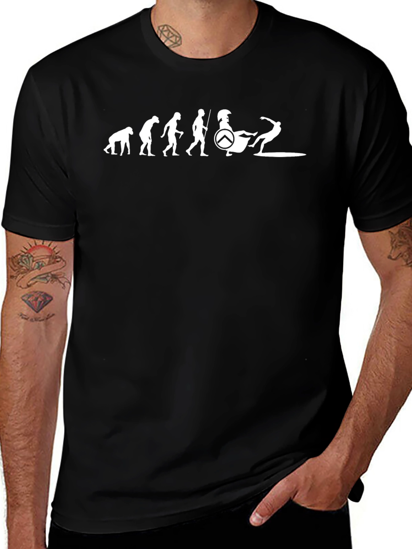Variant 16 of Spartan Surfer Evolution Graphic T-Shirt