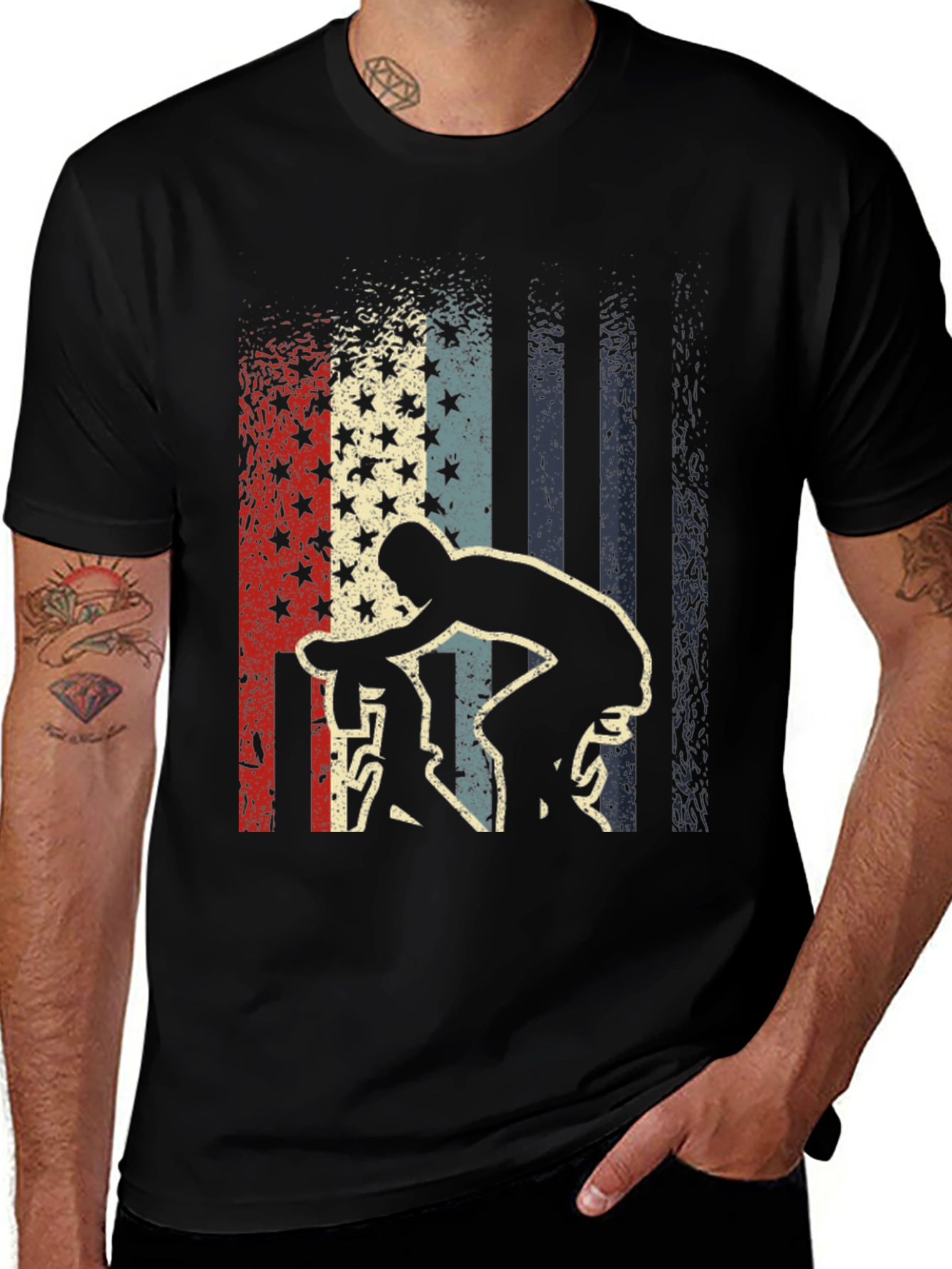 Variant 10 of American Flag Cycling T-Shirt