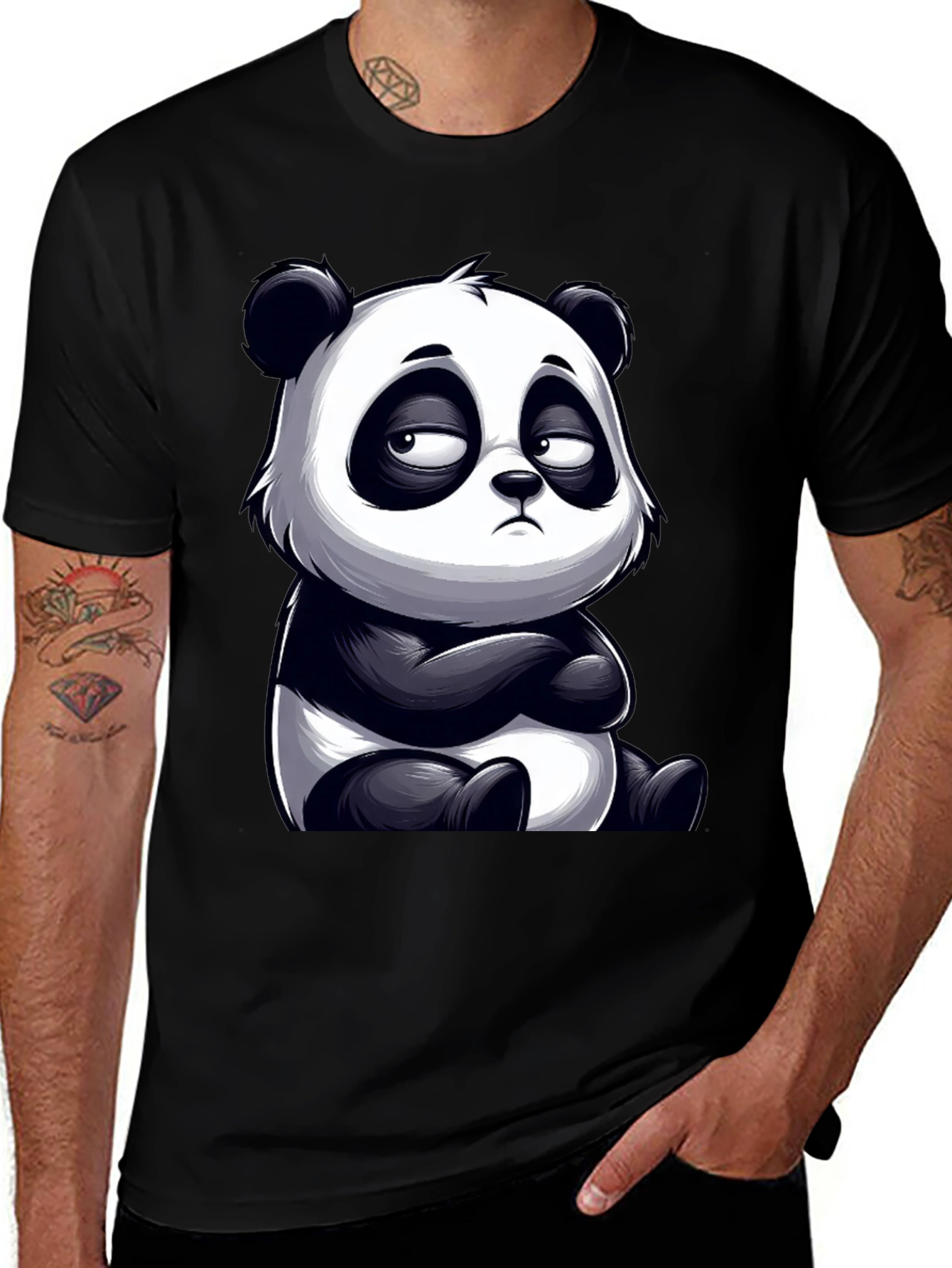 Variant 29 of Grumpy Panda Graphic Tee - Unisex Black T-Shirt