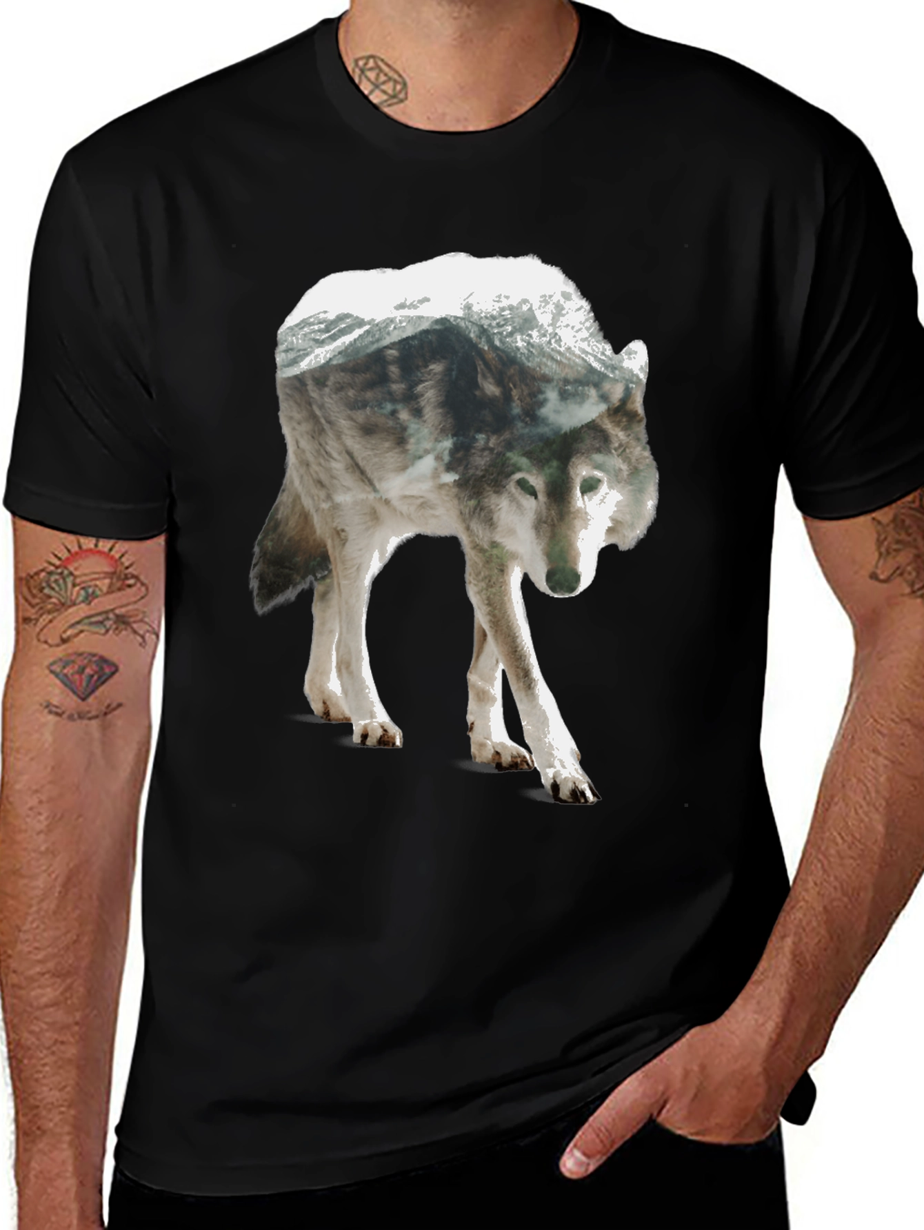 Variant 20 of Wolf Mountain Graphic Tee - Nature Inspired Design