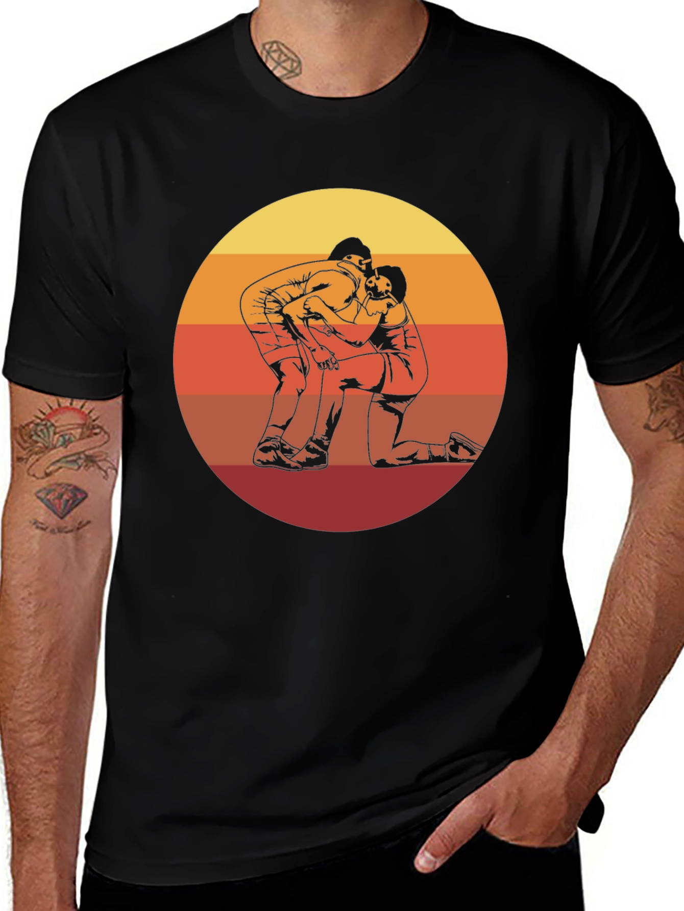 Variant 25 of Wrestling Sunset T-Shirt - Vintage Style Graphic Tee