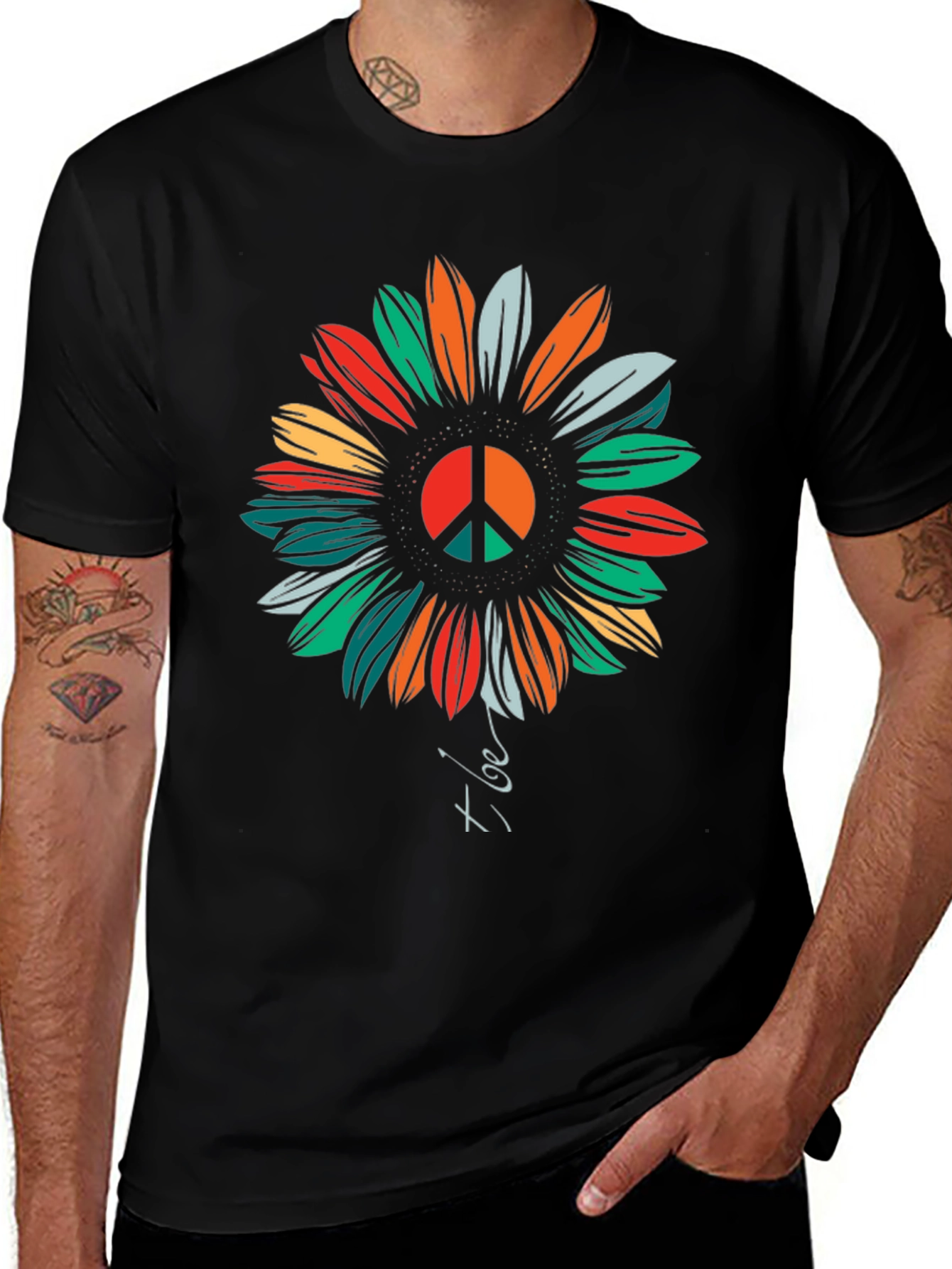 Variant 28 of Peace Sunflower Graphic T-Shirt