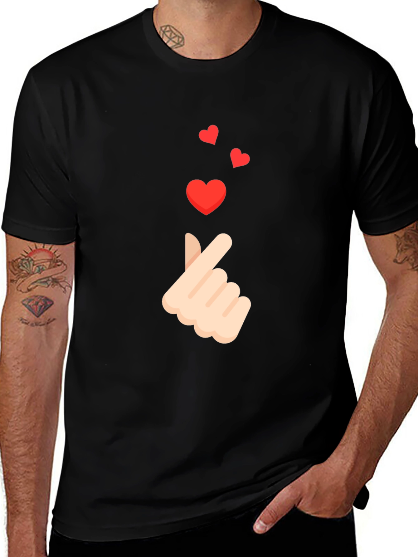 Variant 20 of Heart Finger Gesture Graphic Tee