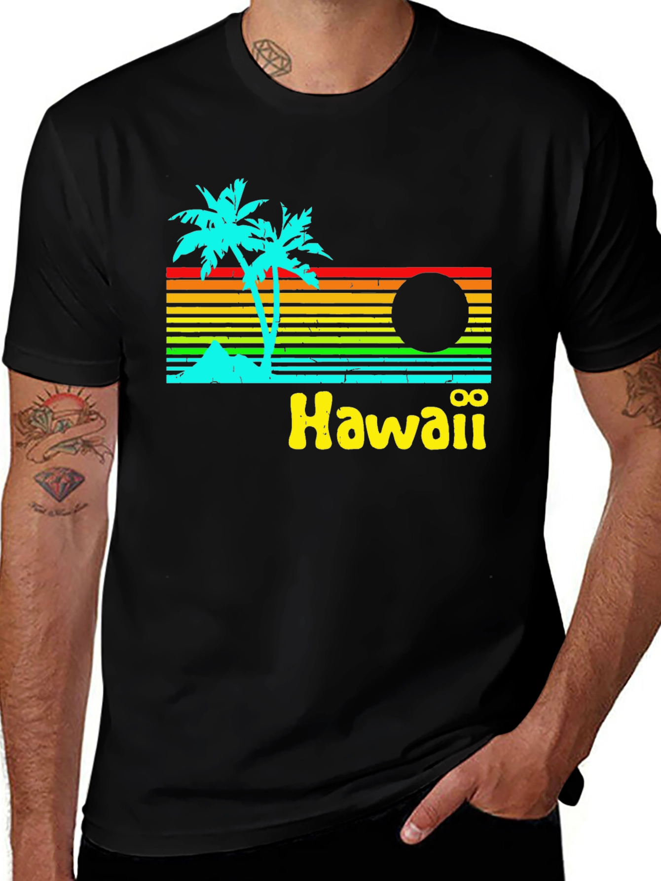 Retro Hawaii Graphic T-Shirt - Island Vibes
