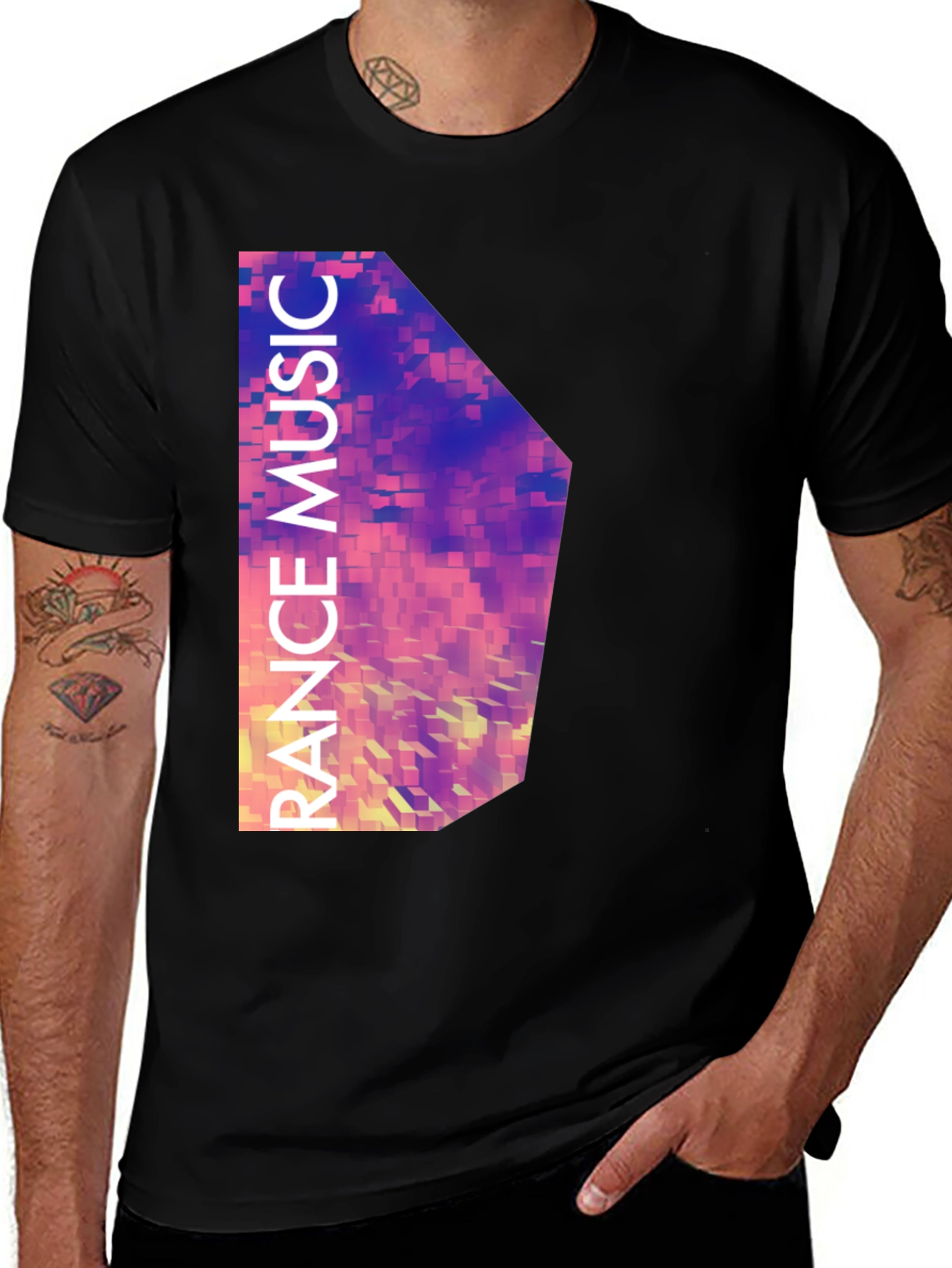 Variant 29 of Trance Music Graphic Black T-Shirt