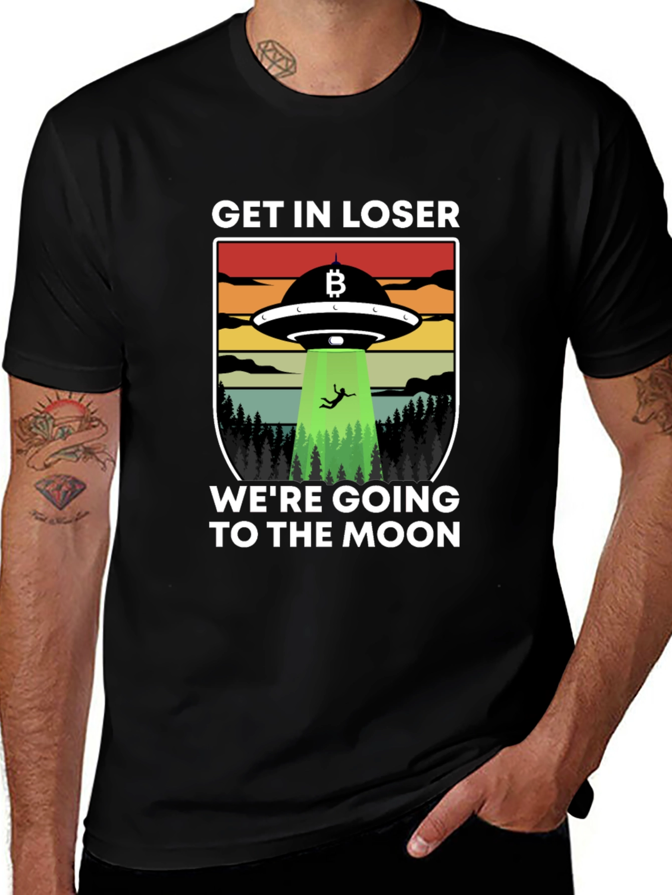 Bitcoin UFO Get In Loser T-Shirt