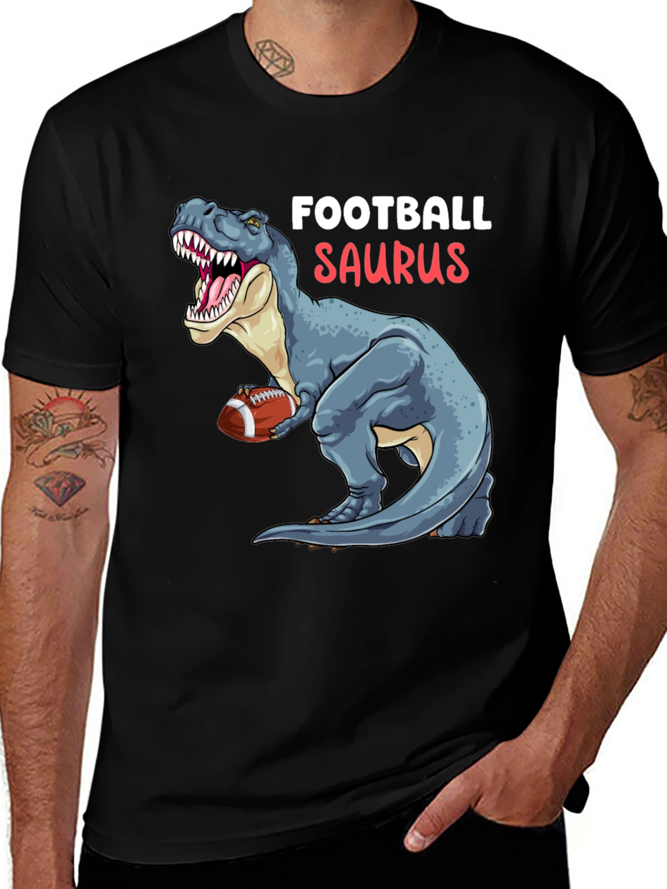 Variant 5 of Football Saurus T-Shirt: Dinosaur Sports Tee