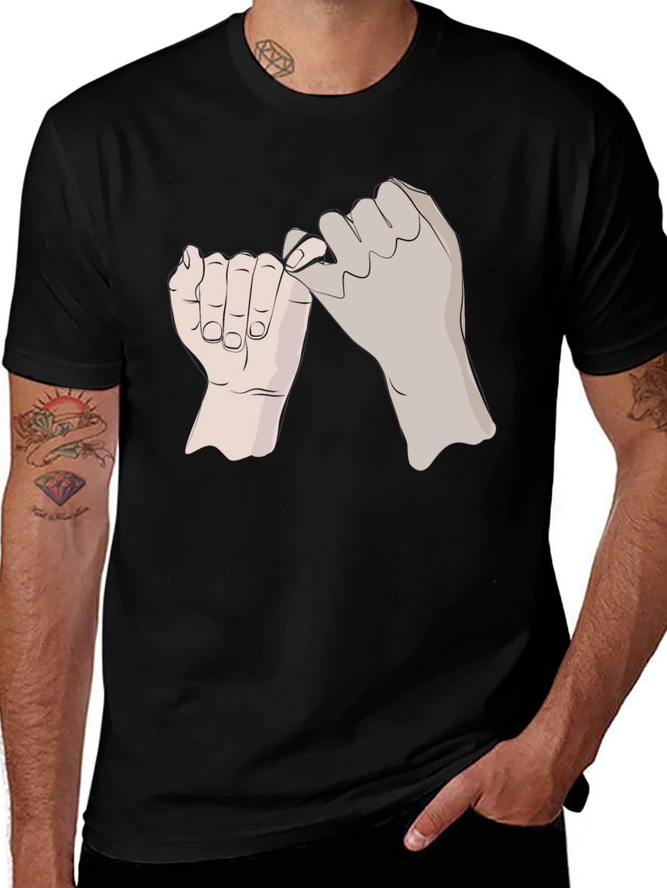 Variant 25 of Pinky Promise Graphic T-Shirt - Crew Neck Cotton Tee