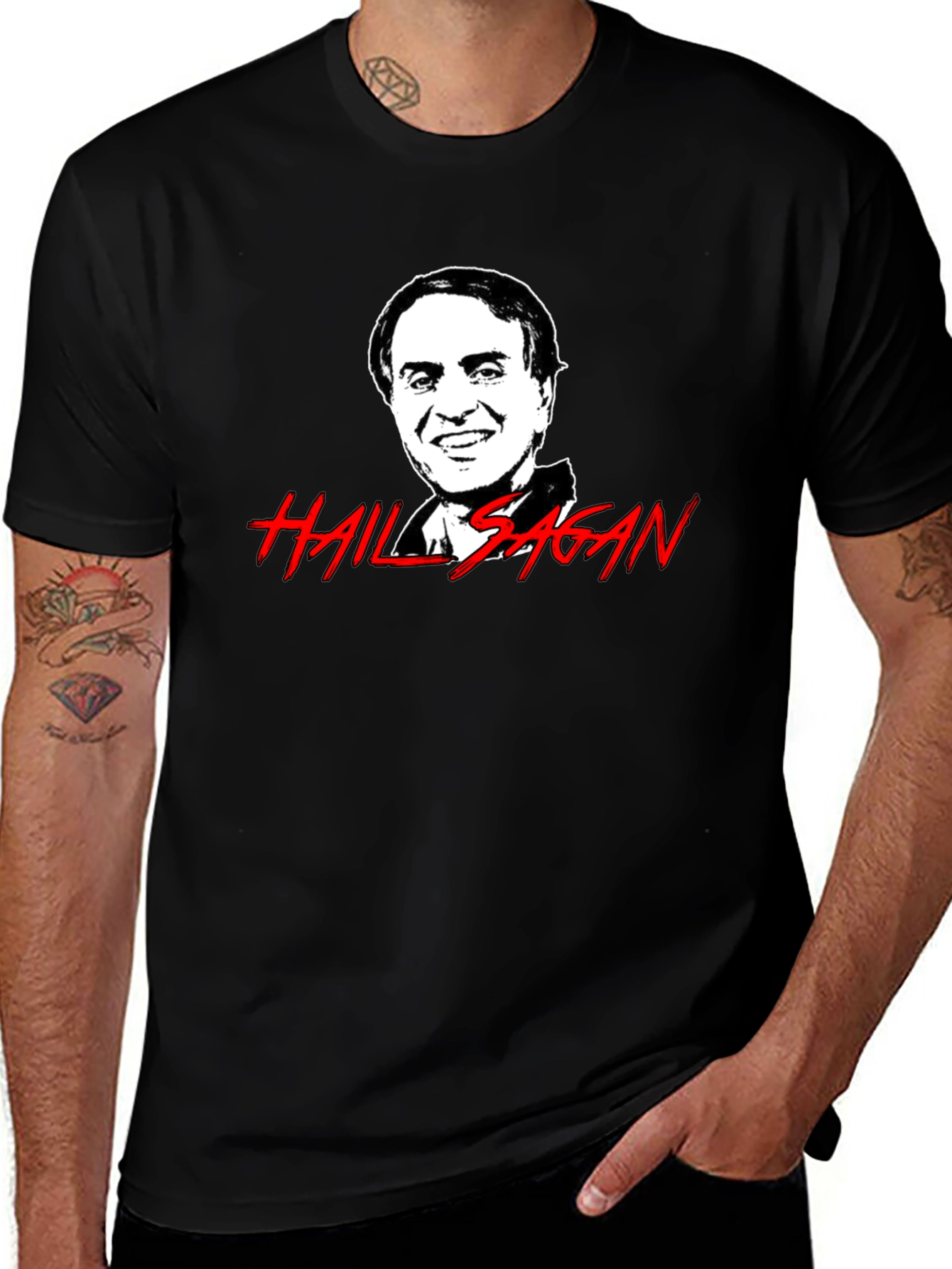 Hail Sagan Graphic Tee - Black Cotton T-Shirt