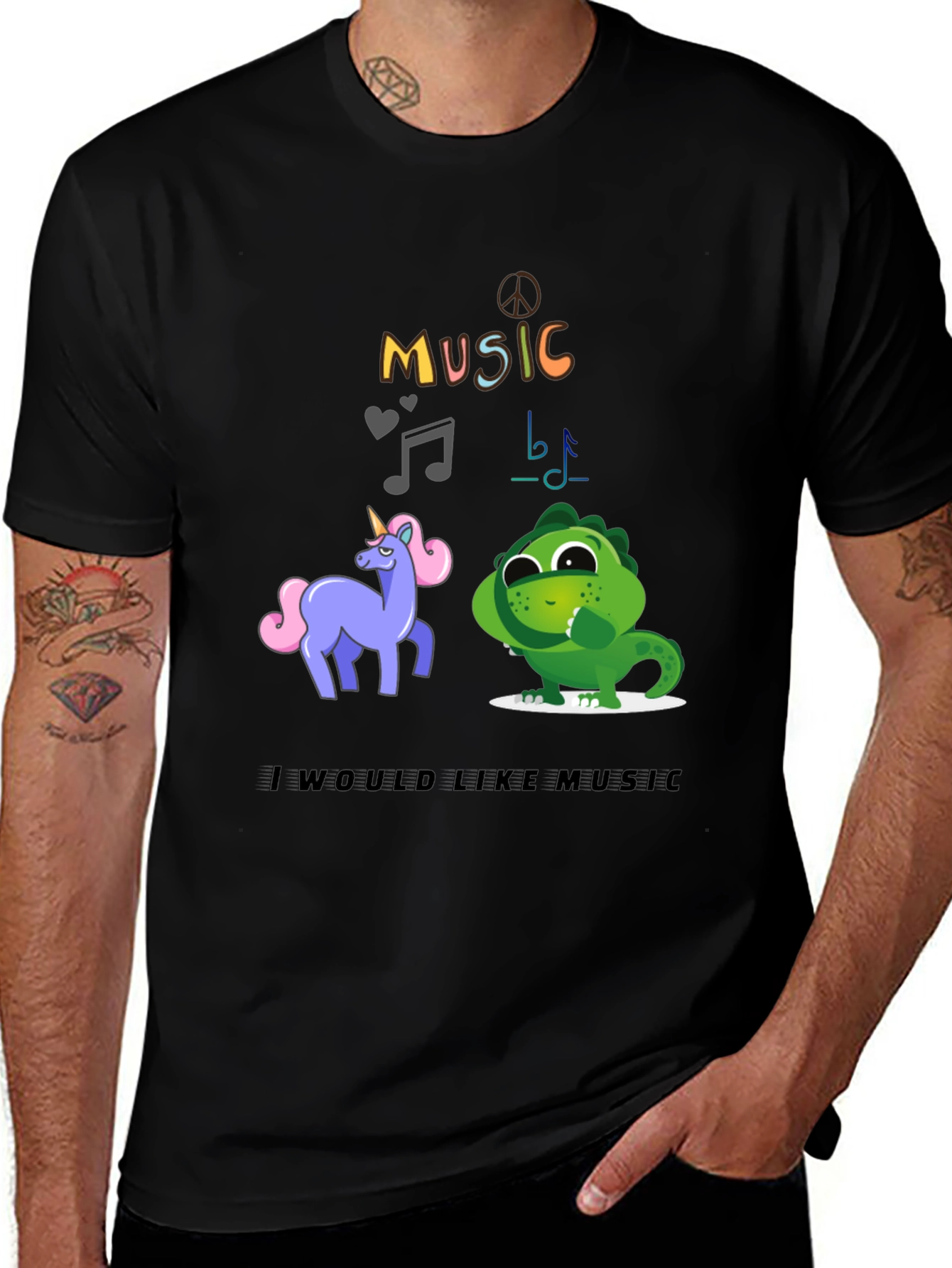 Variant 21 of Unicorn & Dino 'Music' Graphic Tee