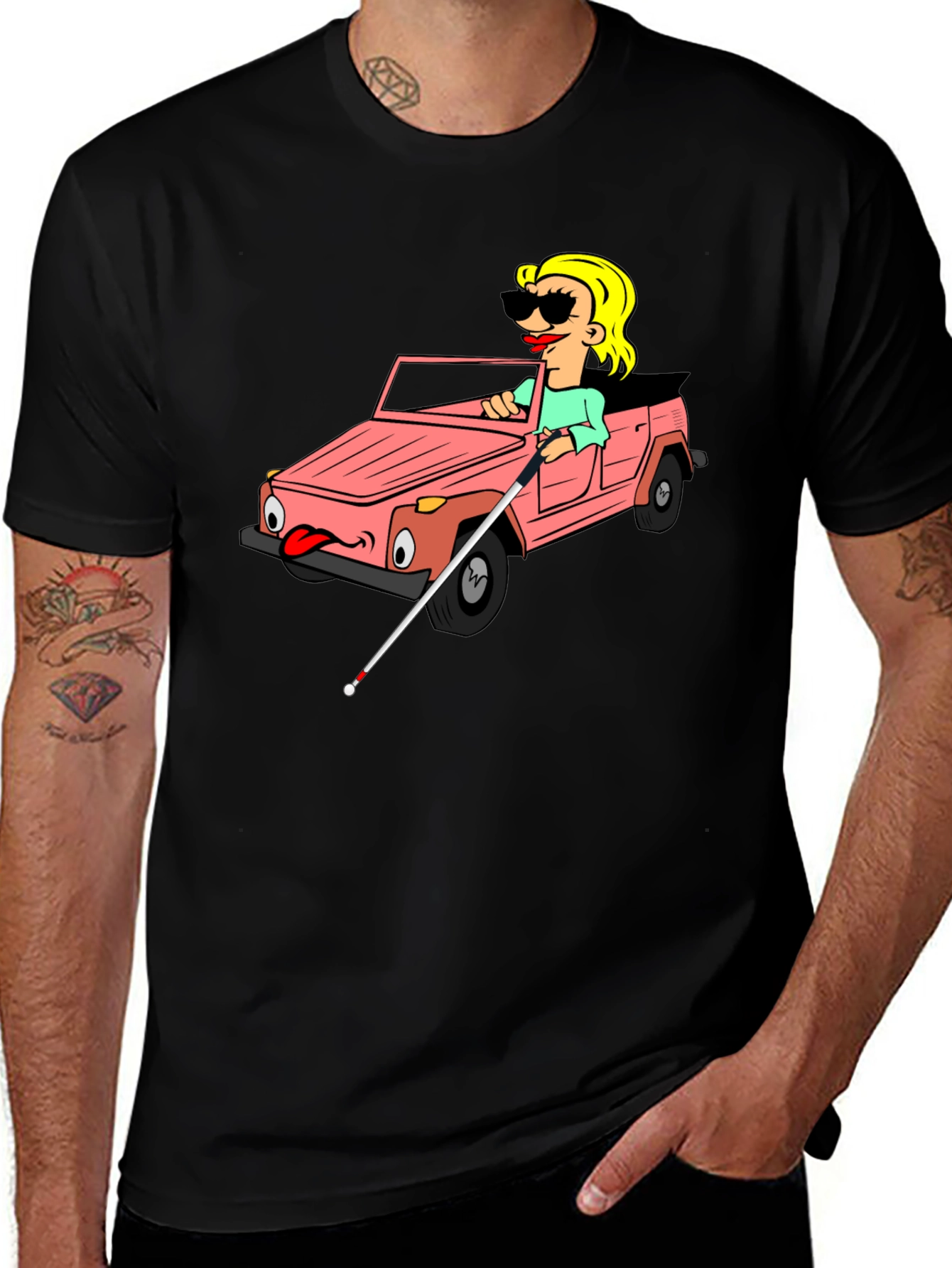 Variant 30 of Humorous Blind Driver Graphic T-Shirt
