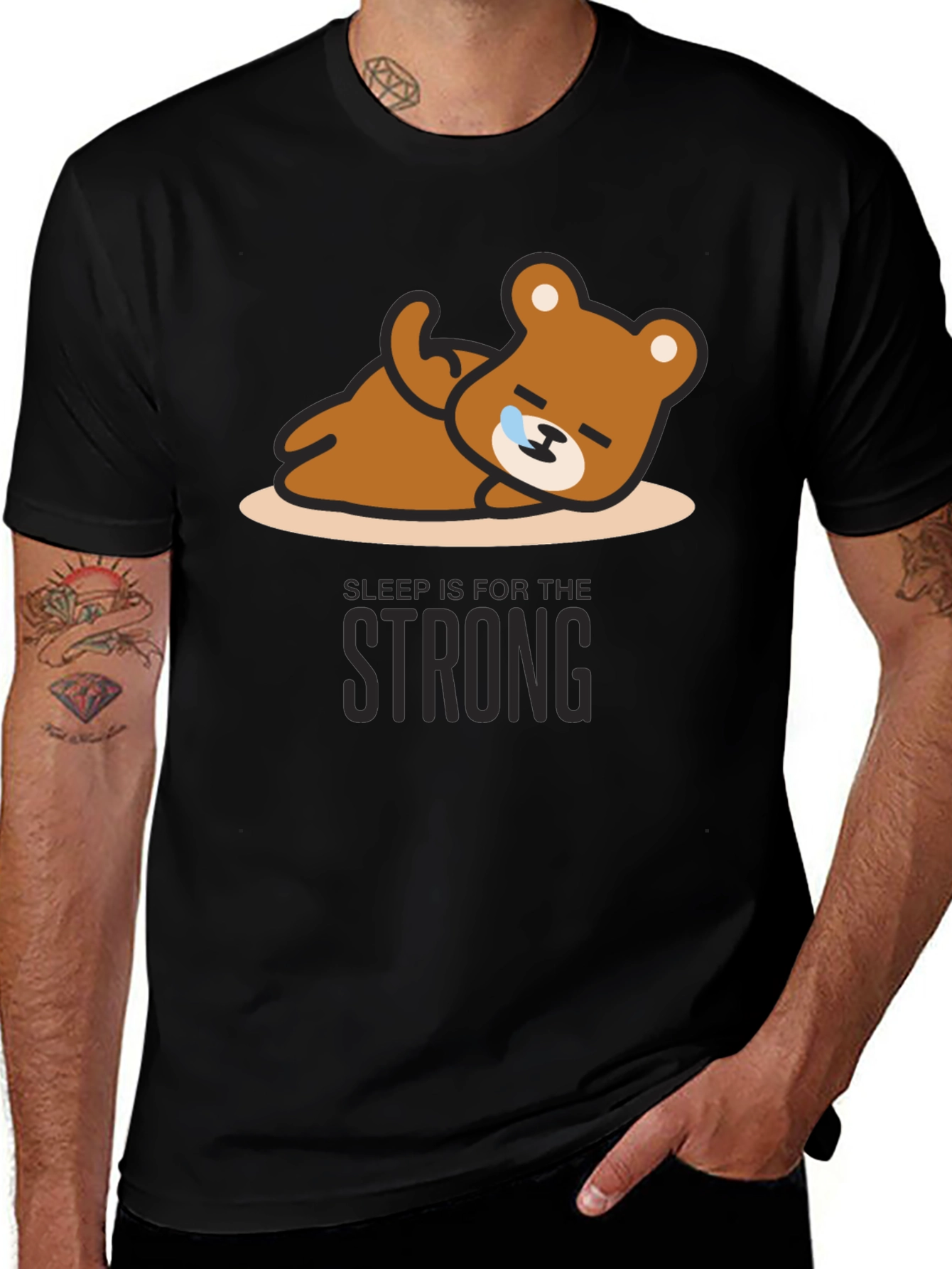 Variant 6 of Sleepy Bear Graphic Tee - Relaxed Fit, Soft Cotton