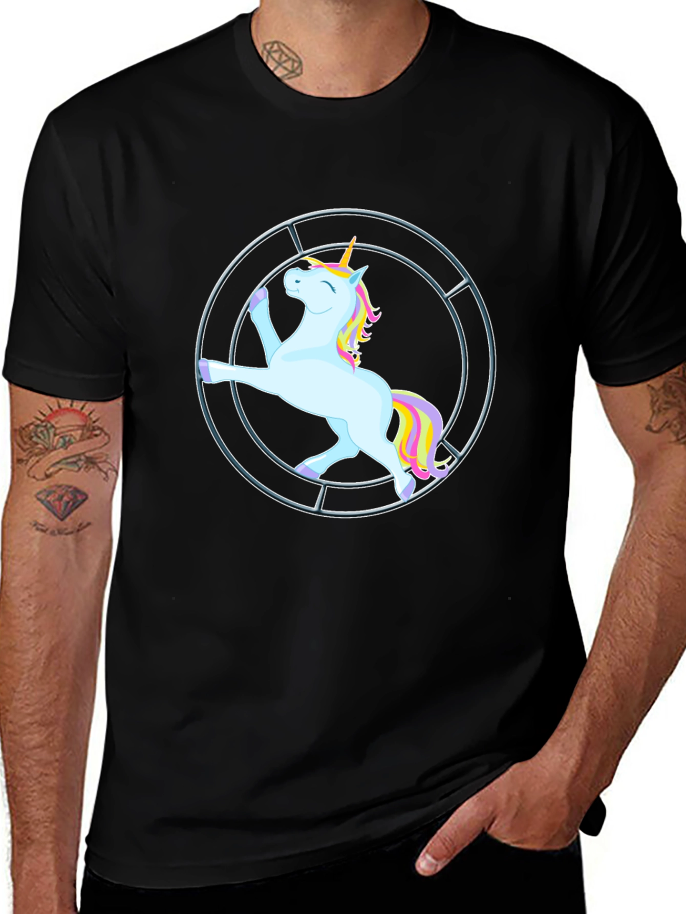 Variant 11 of Unicorn Wheel T-Shirt - Quirky Graphic Tee