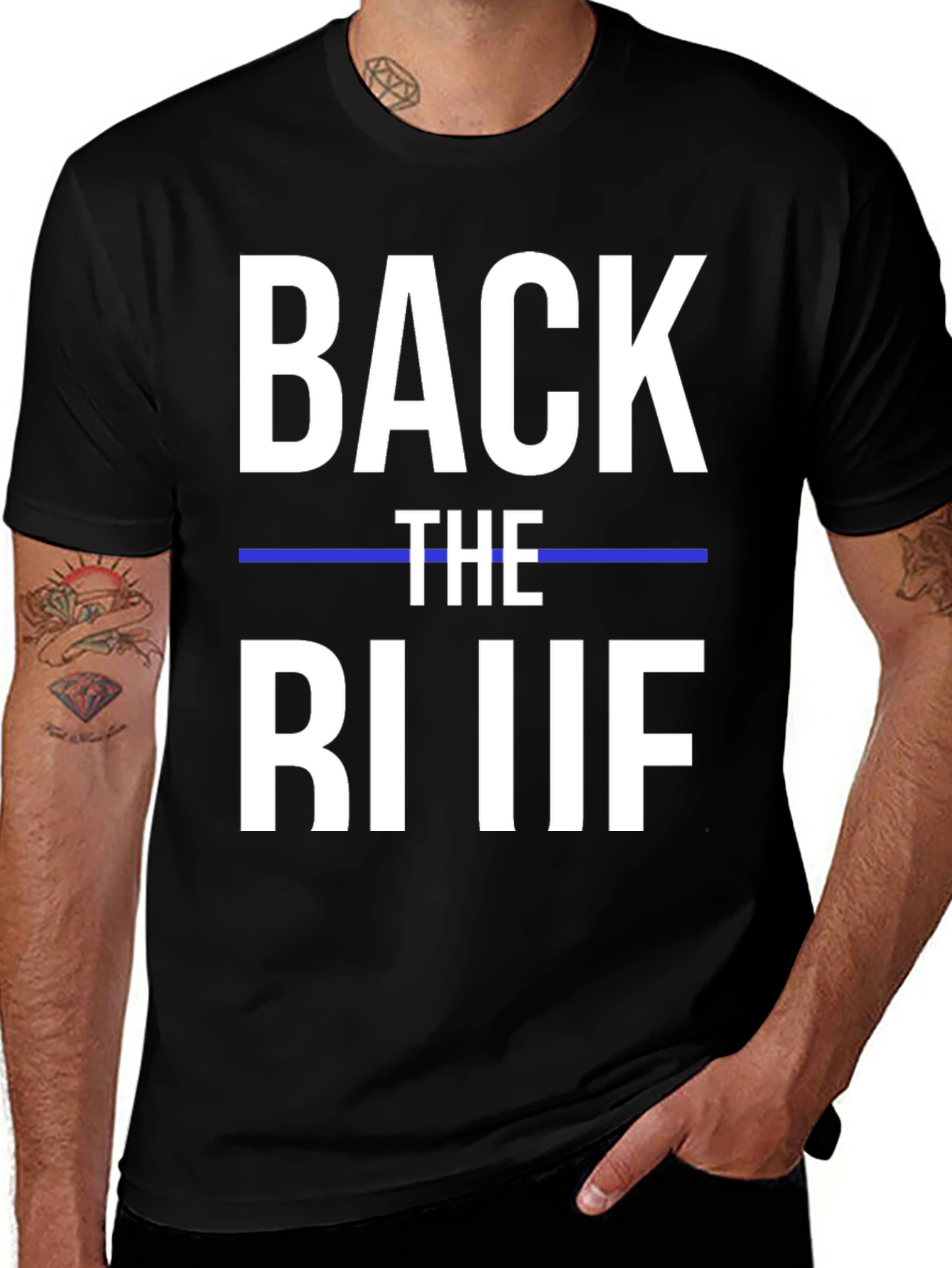 Black Back the Blue T-Shirt - Support Law Enforcement main image