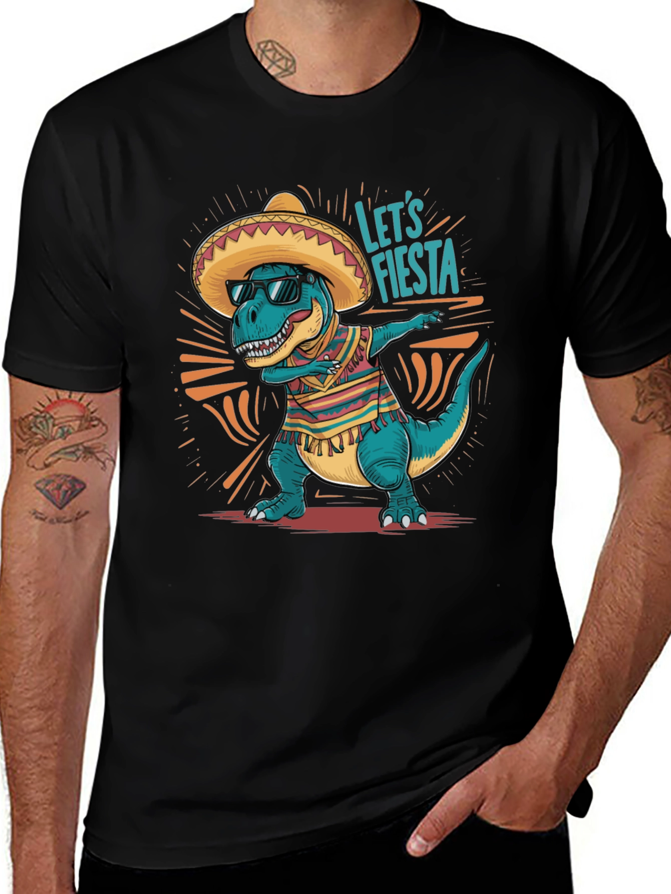 Fiesta Dinosaur T-Shirt - Cinco de Mayo Tee