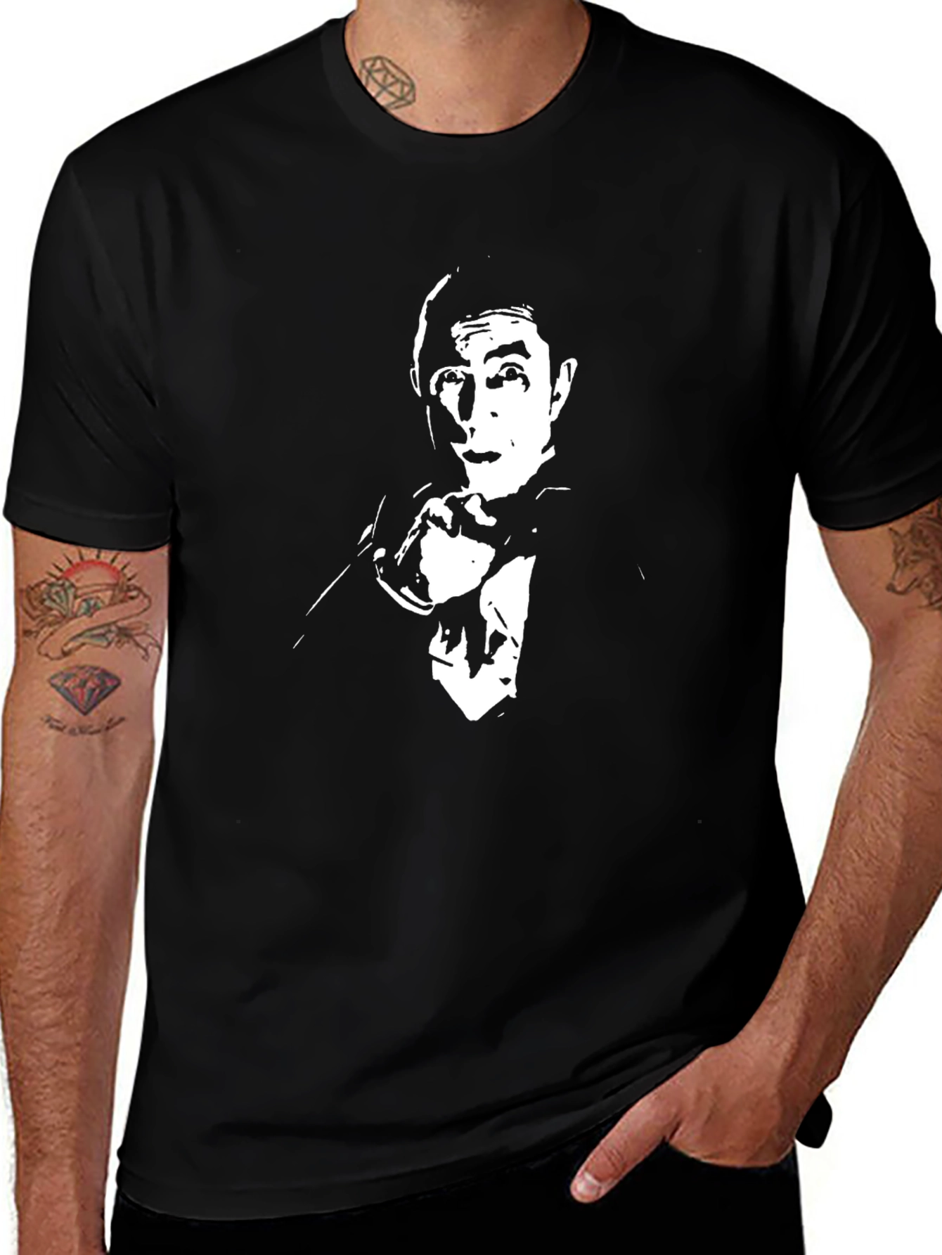 Mr. Bean Graphic Tee - Black Cotton T-Shirt